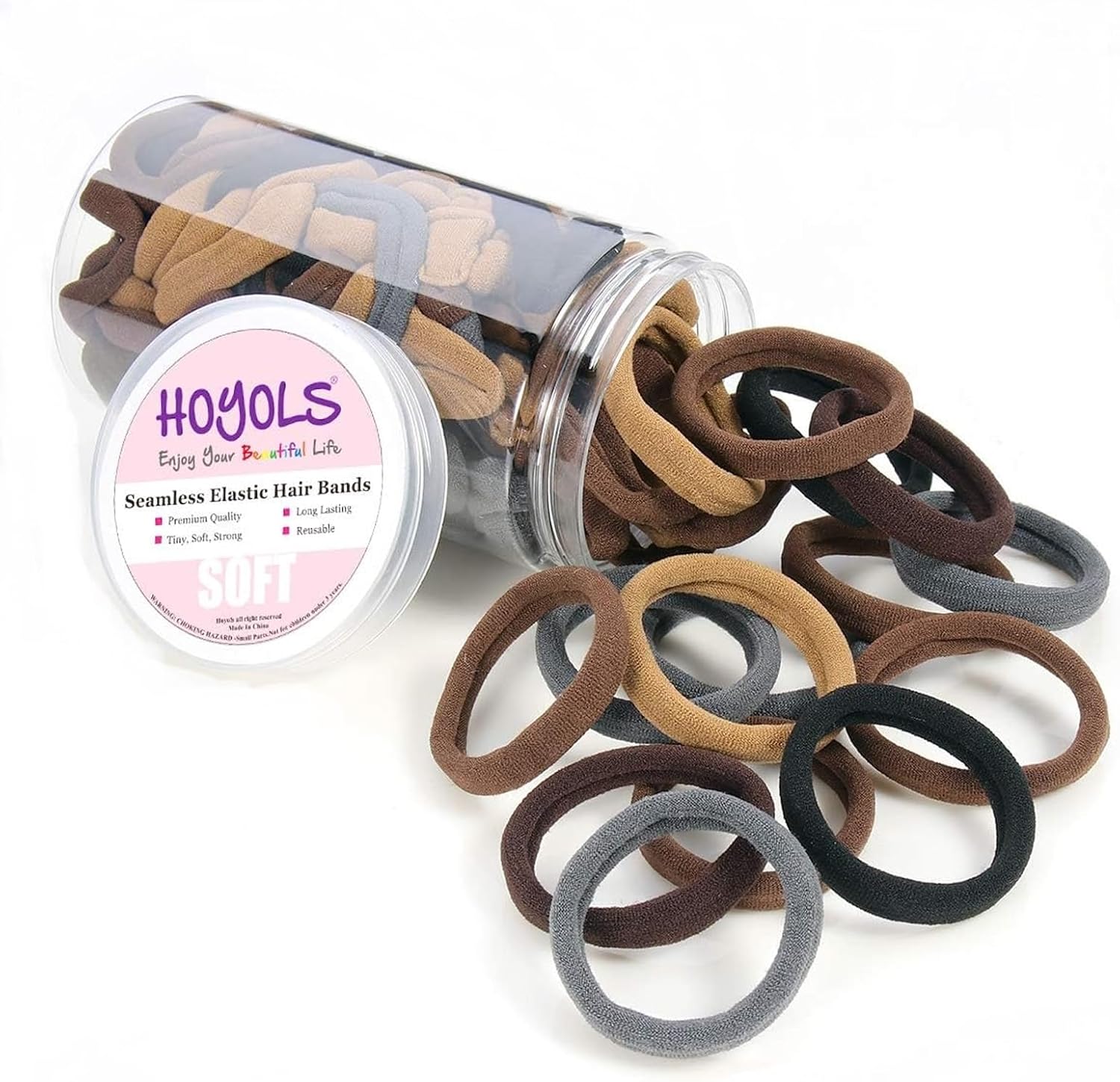HOYOLS lot de 100 élastiques cheveux, 4 cm