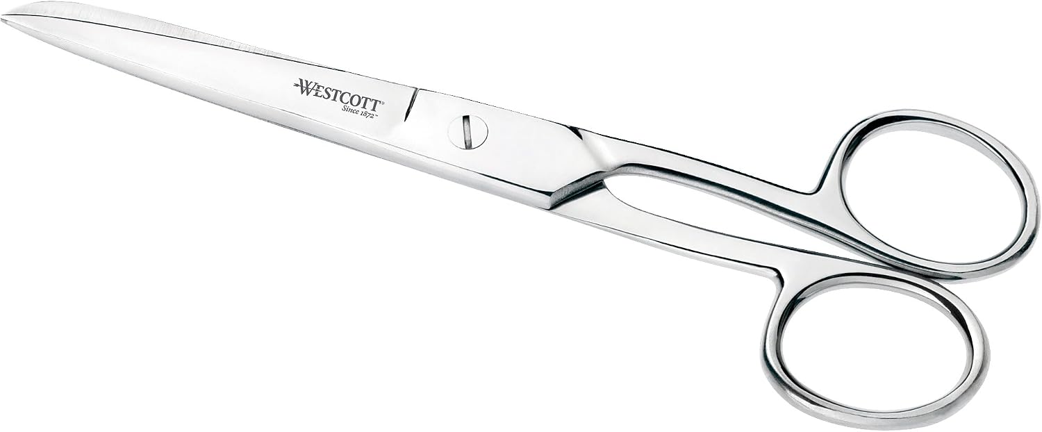 Detalle de Westcott 7-tumssax i rostfritt stål, silver, för högerhänta