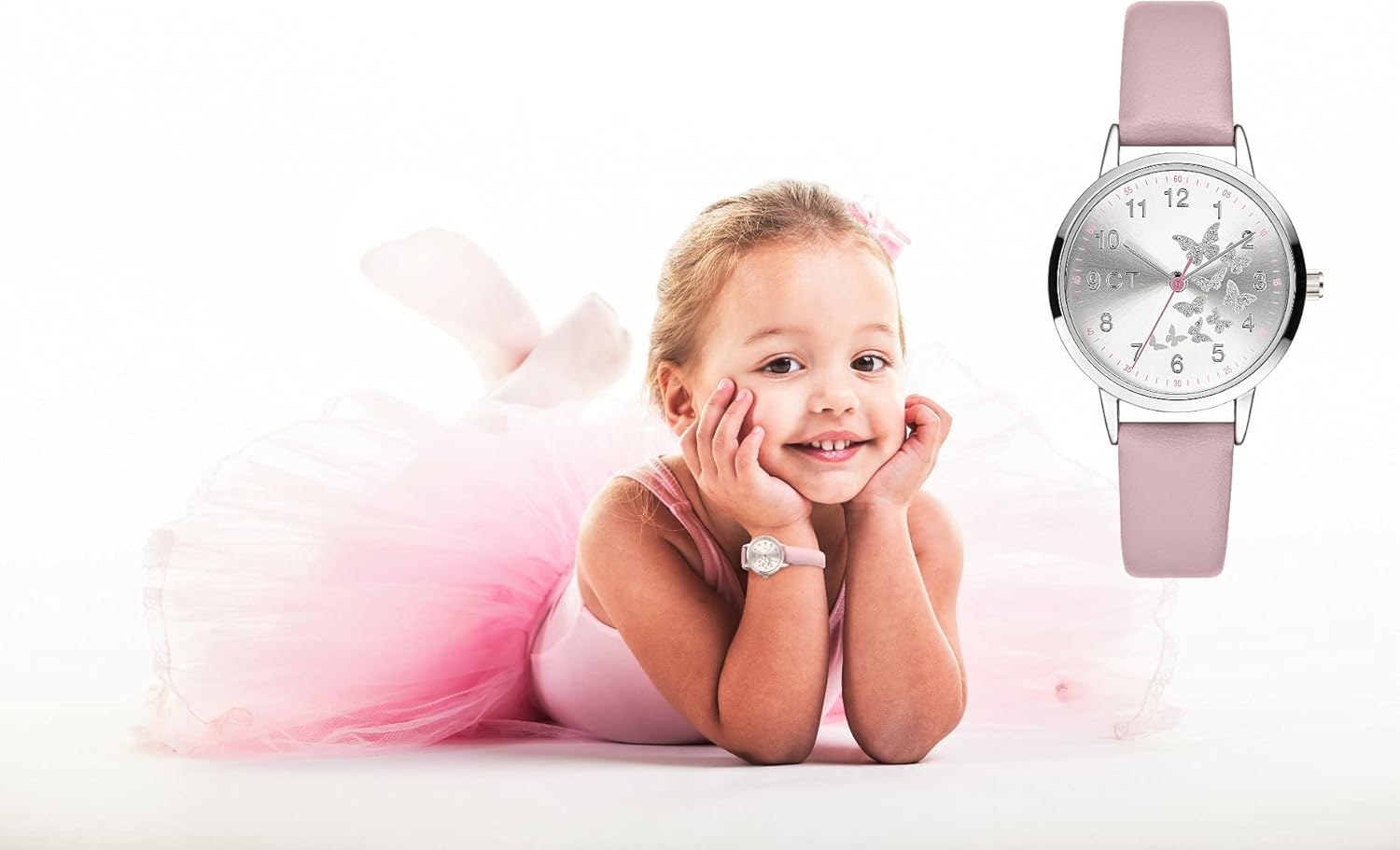 Thumbnail 5 de Cool Time Kids Kinderuhr für Mädchen mit Schmetterlingen – bis 3 bar wasserdicht