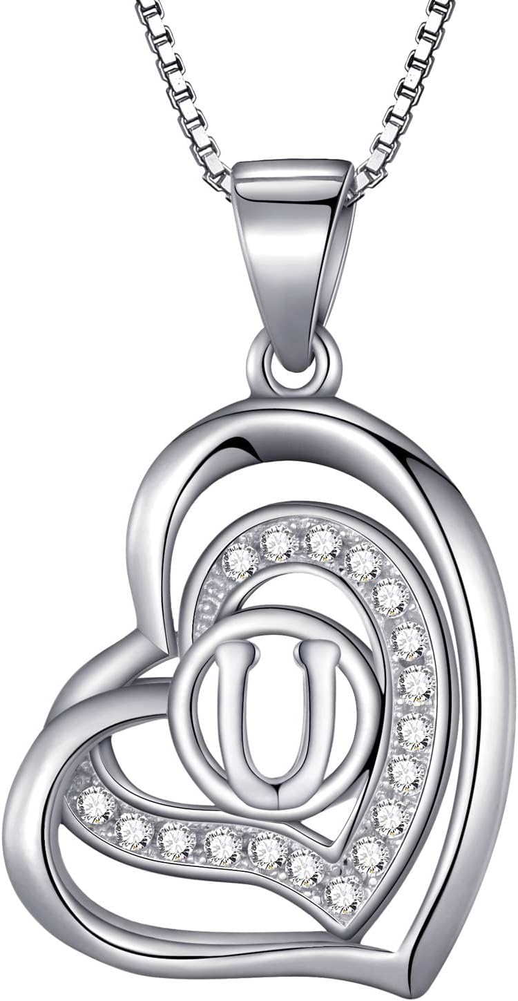 Detalle de Morella collar mujer 46 cm con colgante corazón letra 925