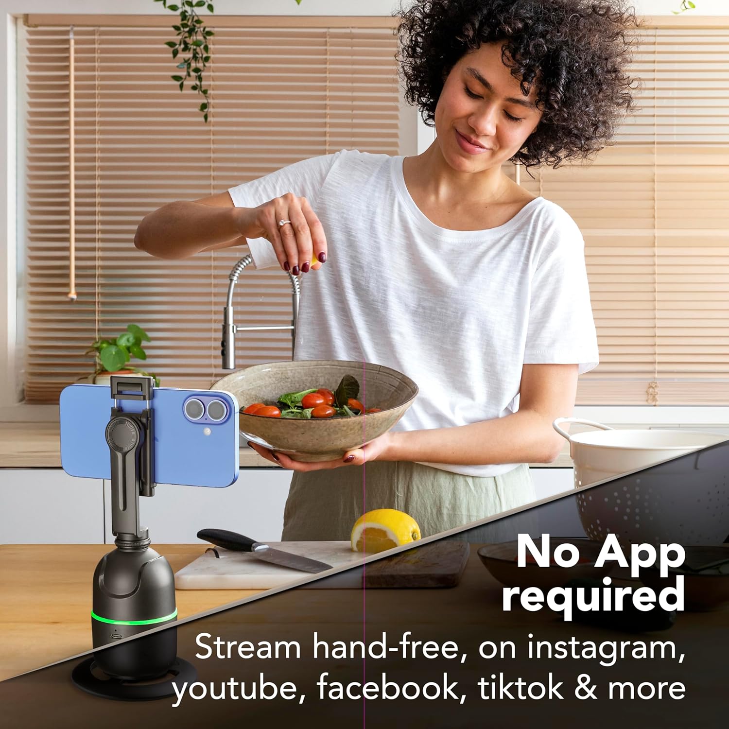 Thumbnail 1 de Cellularline FACECAM – Supporto smartphone con riconoscimento facciale 360° e telecomando Bluetooth