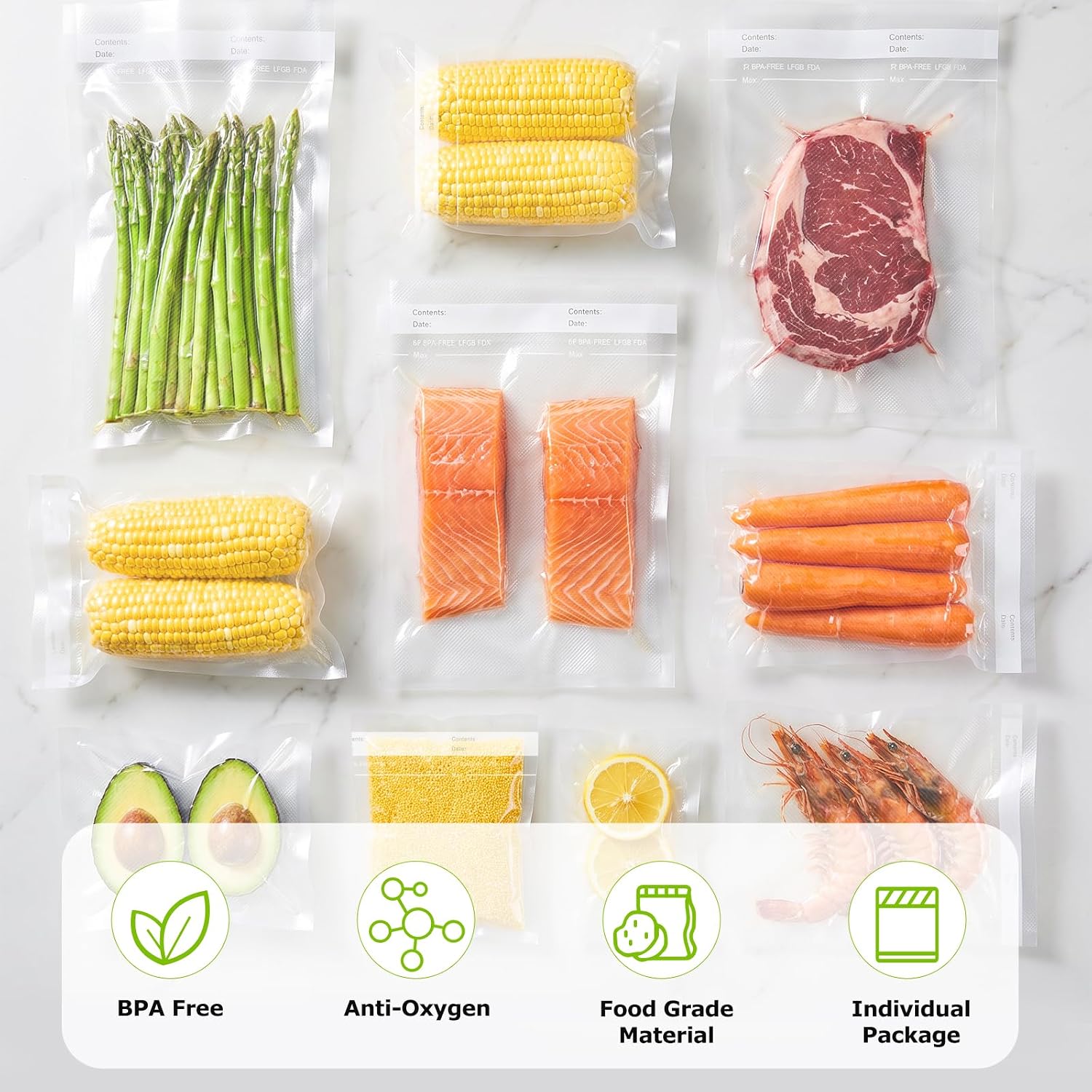 Thumbnail 6 de Bonsenkitchen Vacuum Sealer Bags, 150 Count