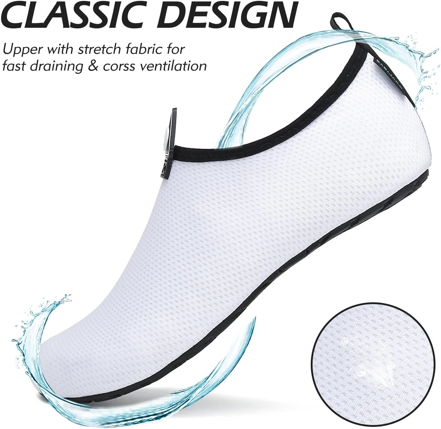 Detalle de SAGUARO Unisex Badeschuhe für Schwimmen & Strand, Schnell trocknend, 37–47 EU