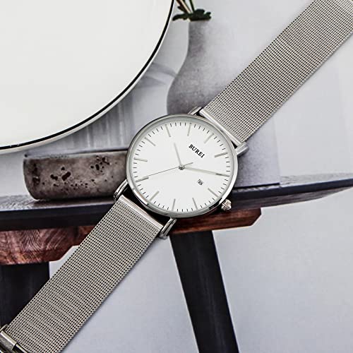 Detalle 2 de BUREI Montre homme minimalist avec grand cadran