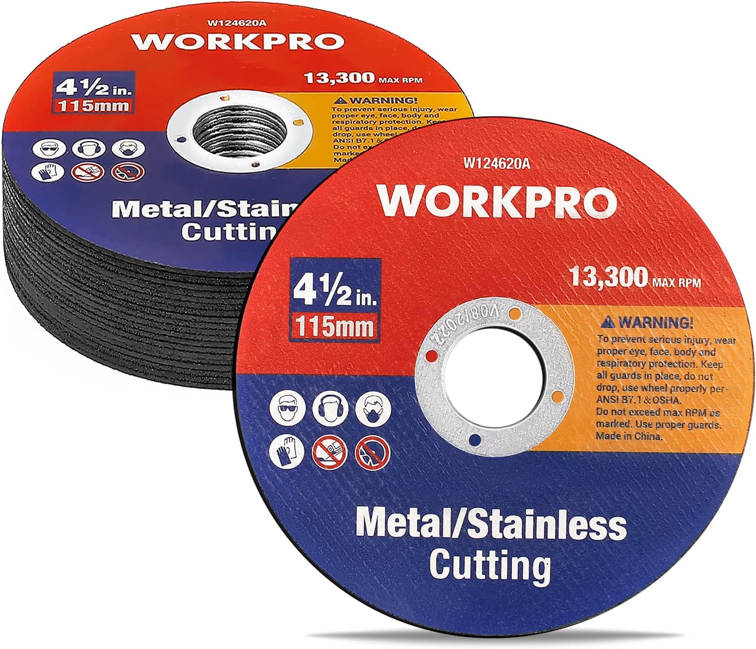 WORKPRO 115 mm Metal Cutting Discs 20-pack