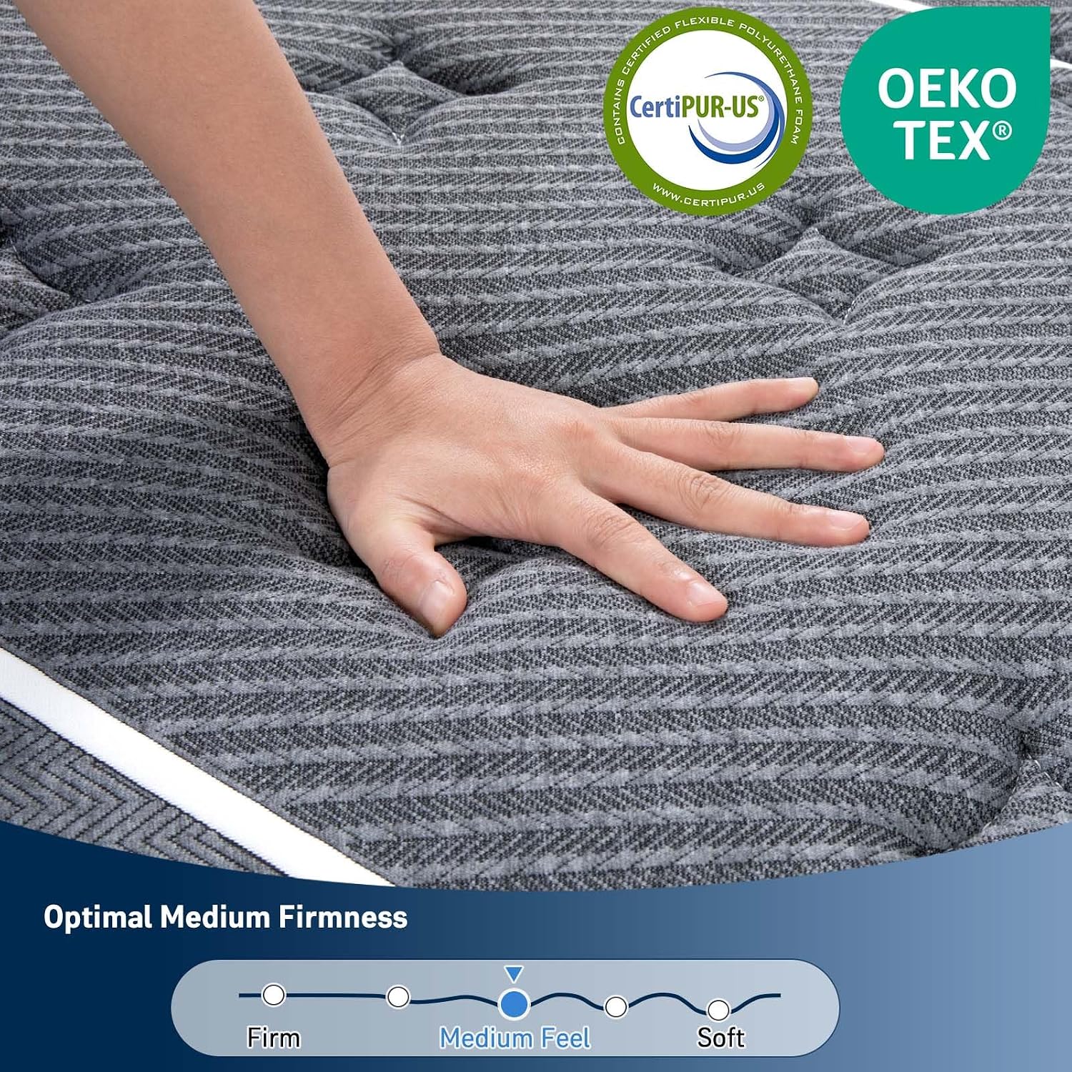 Detalle de MORSEN MR0910 Twin Hybrid Mattress, 10-Inch Cooling Gel Foam and Pocket Coils
