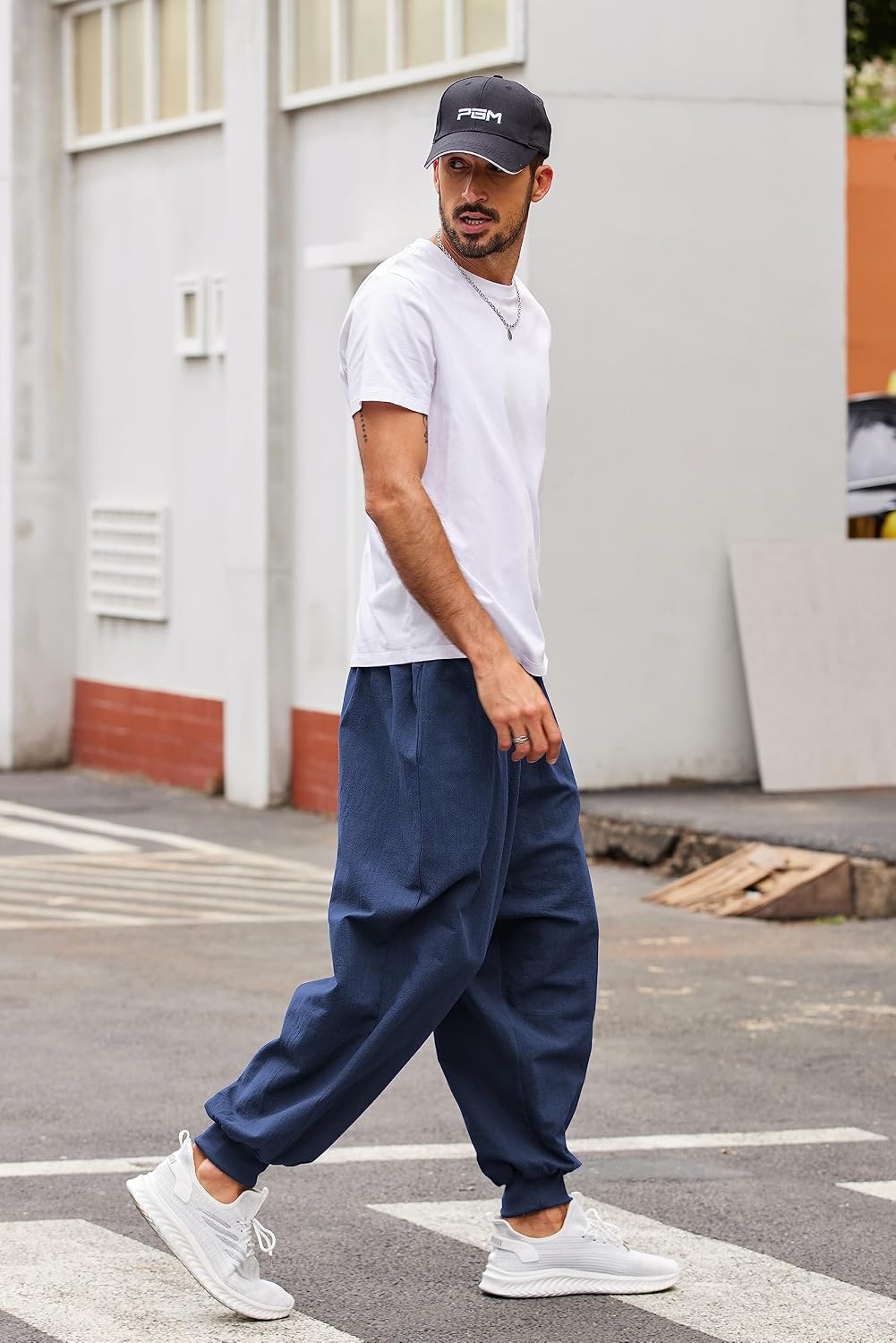 Thumbnail 2 de COOFANDY Men’s Hippie Harem Pants in Linen-Cotton Blend for Yoga, Beach & Casual Wear