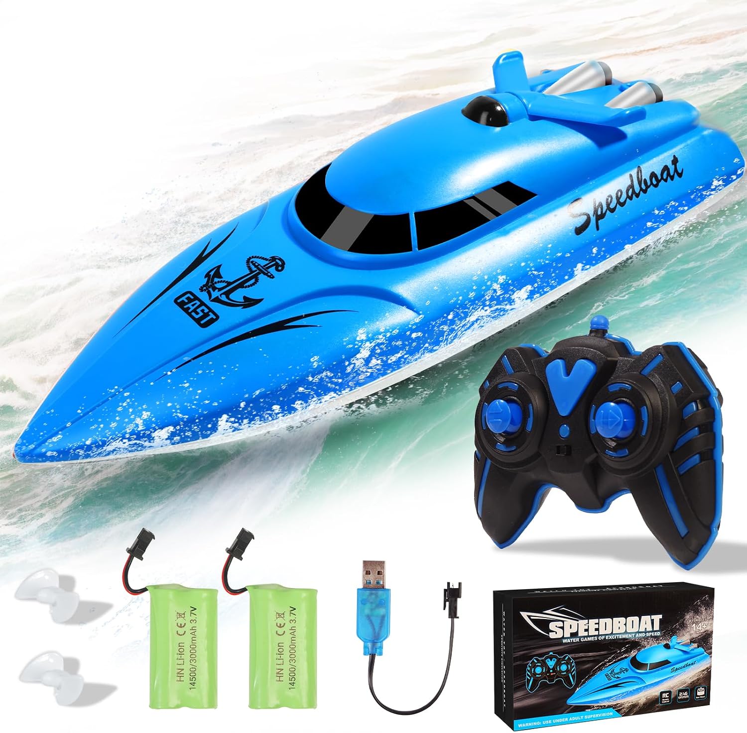 Detalle de Habuddy RC Boat — 2.4 GHz High Speed Mini RC Boat for Pools & Lakes