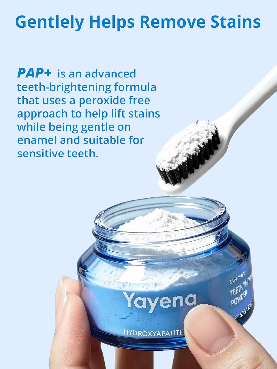 Detalle de Updated Design Teeth Whitening Powder with Hydroxyapatite, 50g
