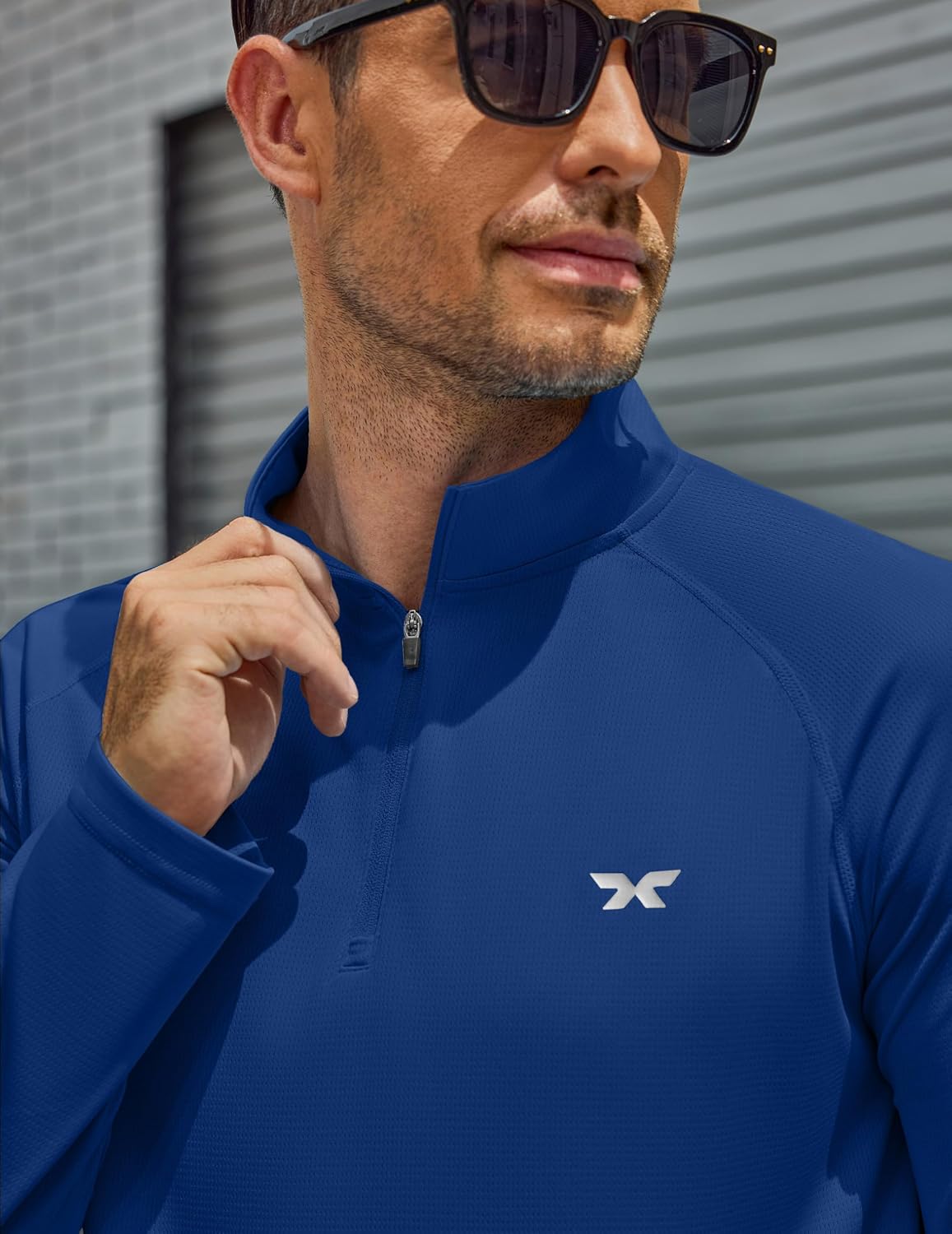 Detalle 2 de COOFANDY Men's Quarter-Zip Athletic Shirt UPF 50+