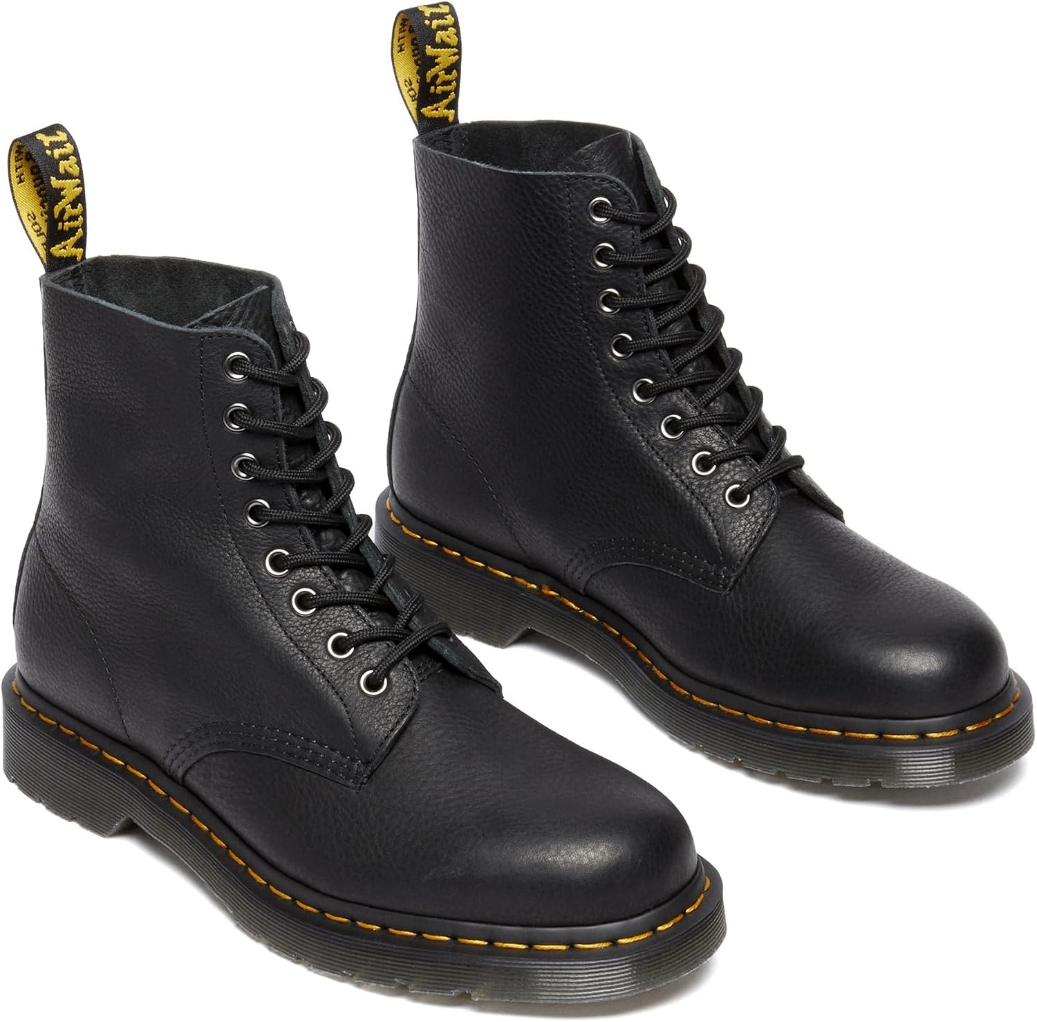 Detalle de Dr. Martens Herren 1460 8 Eye Boot Kampfstiefel – Schwarze Lacklampe