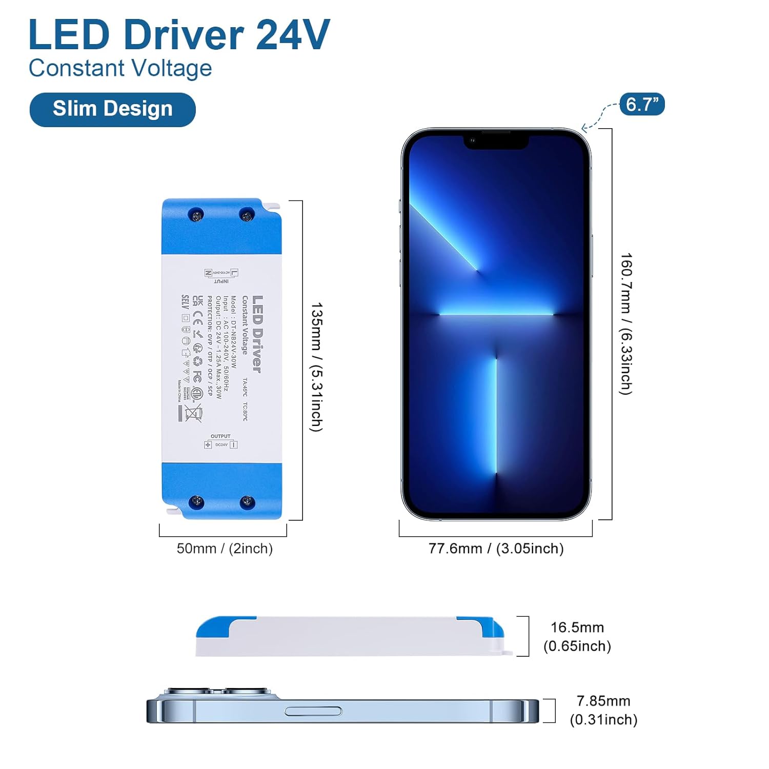 Detalle 2 de VARICART LED Transformer 30W – Ultra Slim 24V LED Driver