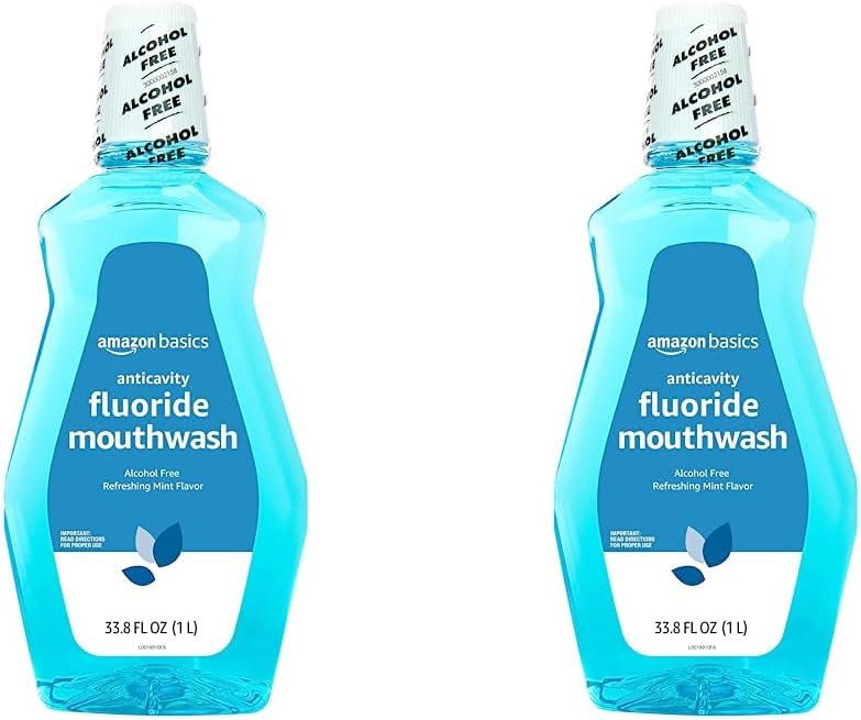 Thumbnail 5 de Amazon Basics Alcohol-Free Fluoride Mouthwash Rinse for Adults, Mint, 1 Liter (Cavity Protection)