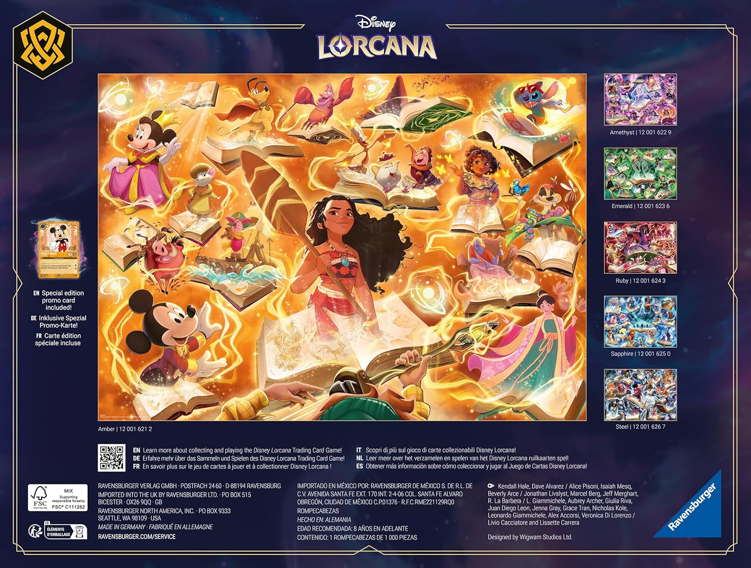 Detalle de Ravensburger Disney Lorcana Glimmers of the Realm: Amber 1000 Piece Puzzle