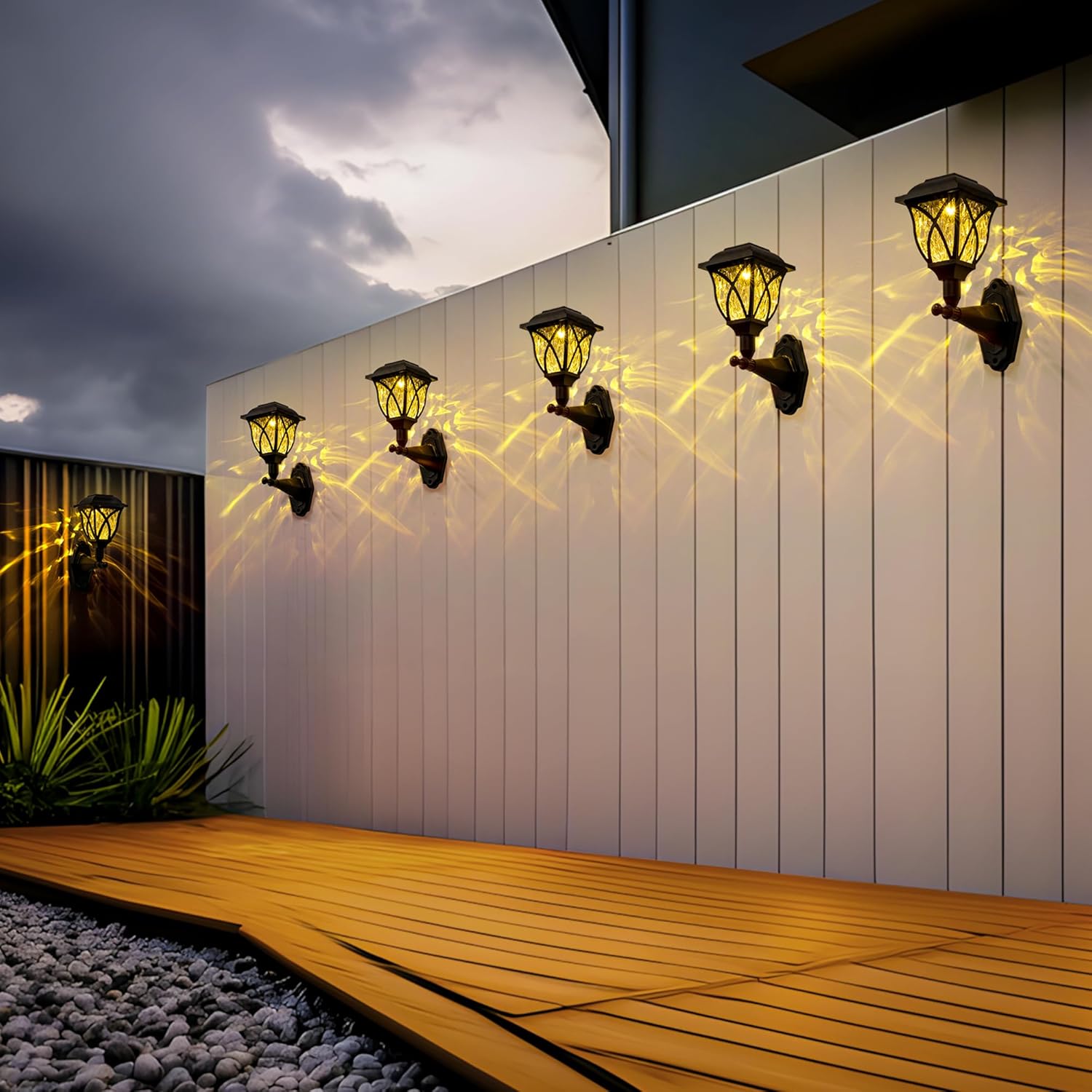 Thumbnail 6 de Solpex solar outdoor wall lights (4-pack) with warm white glow and waterproof design
