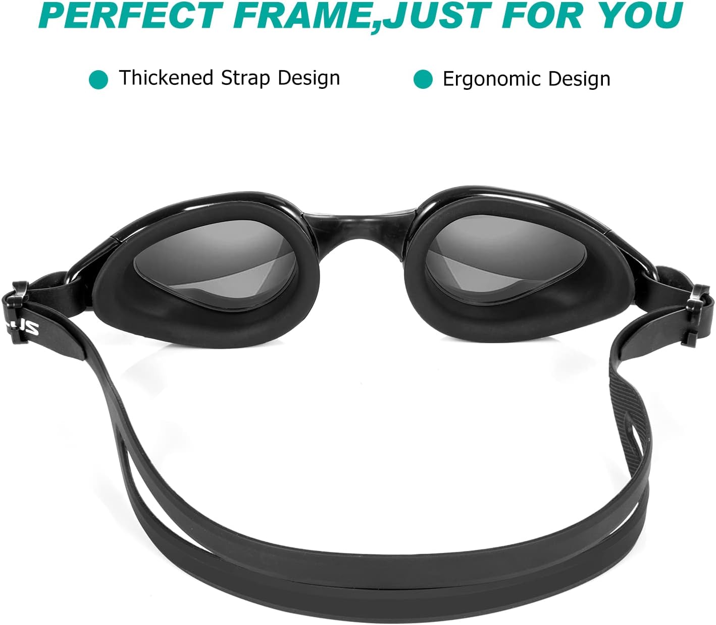 Thumbnail 2 de TOPLUS Swimming Goggles (Adult Unisex) with Anti-Fog & UV Protection – Black