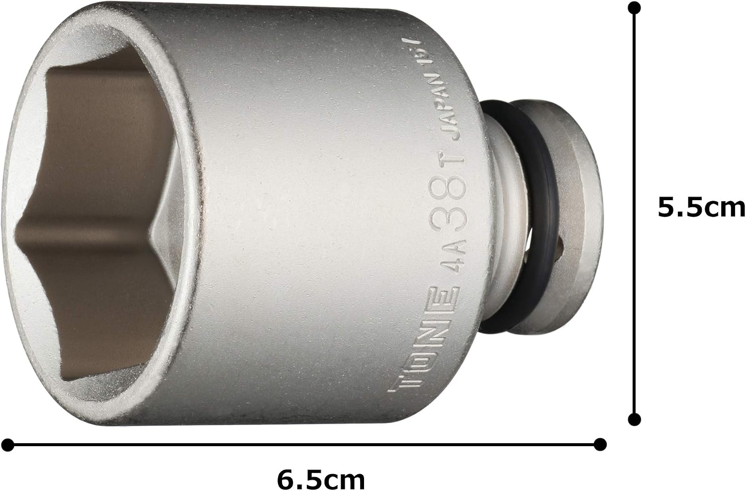 Detalle 1 de トネ(TONE) 4A-38T インパクト用タイヤソケット 二面幅38mm・差込角12.7mm(1/2″)