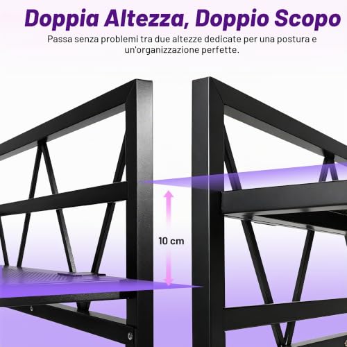 Thumbnail 6 de CAHAYA Tavolo DJ Booth con Doppio Ripiano per Laptop e Controller