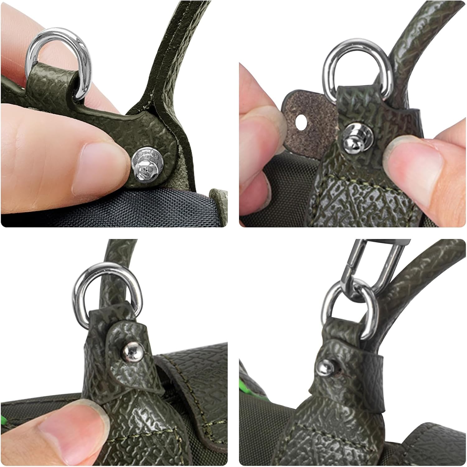 Detalle 2 de jiesinlov Rindsleder Taschenriemen Umrüstsatz als Ersatzgurt für Le Pliage XS / Mini Pouch