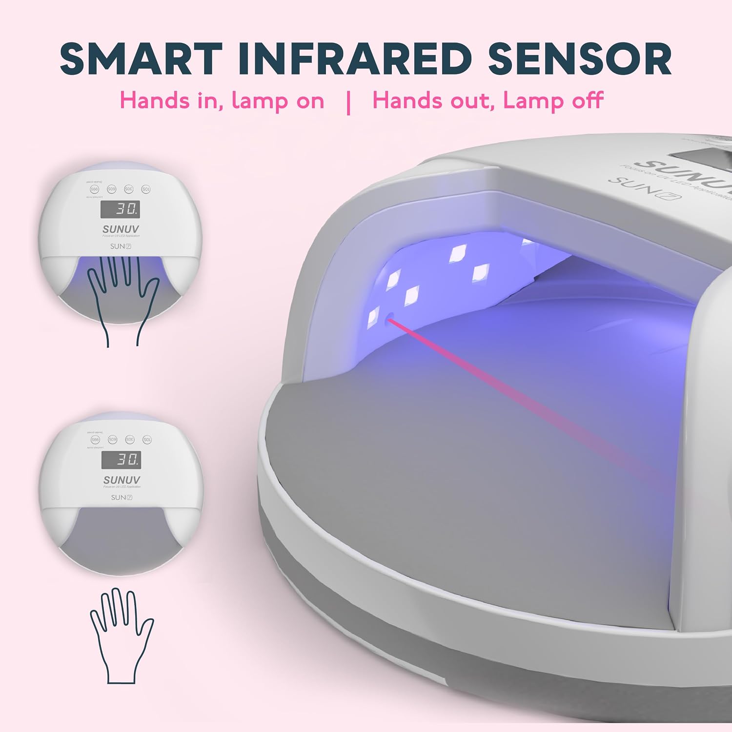 Thumbnail 5 de SUNUV SUN7 UV Nail Lamp with Double Power Design 4 Timer Settings