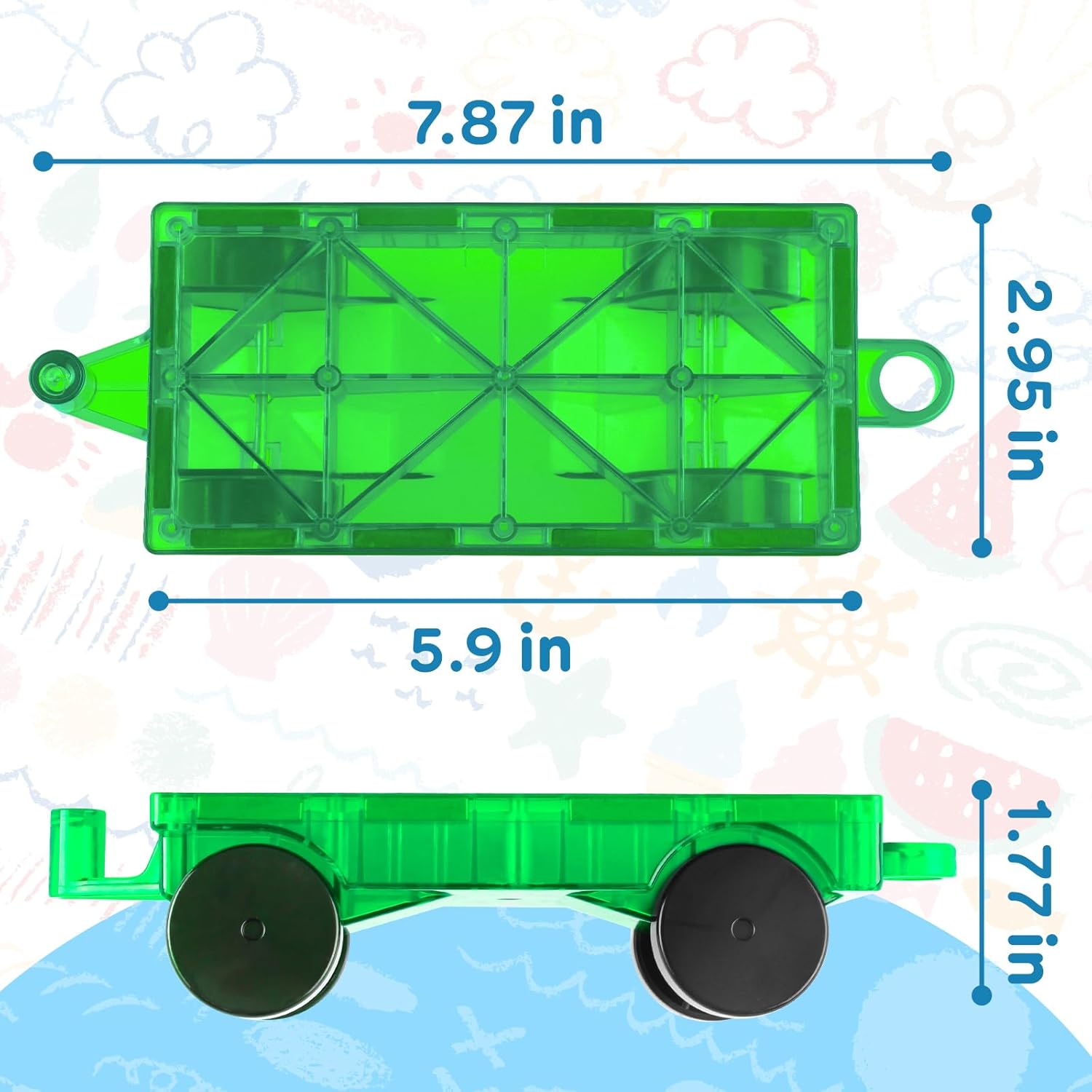 Thumbnail 2 de Magnetic Tiles Cars Baby Toys - 4 PCS Magnetic Car Set for Creative Building