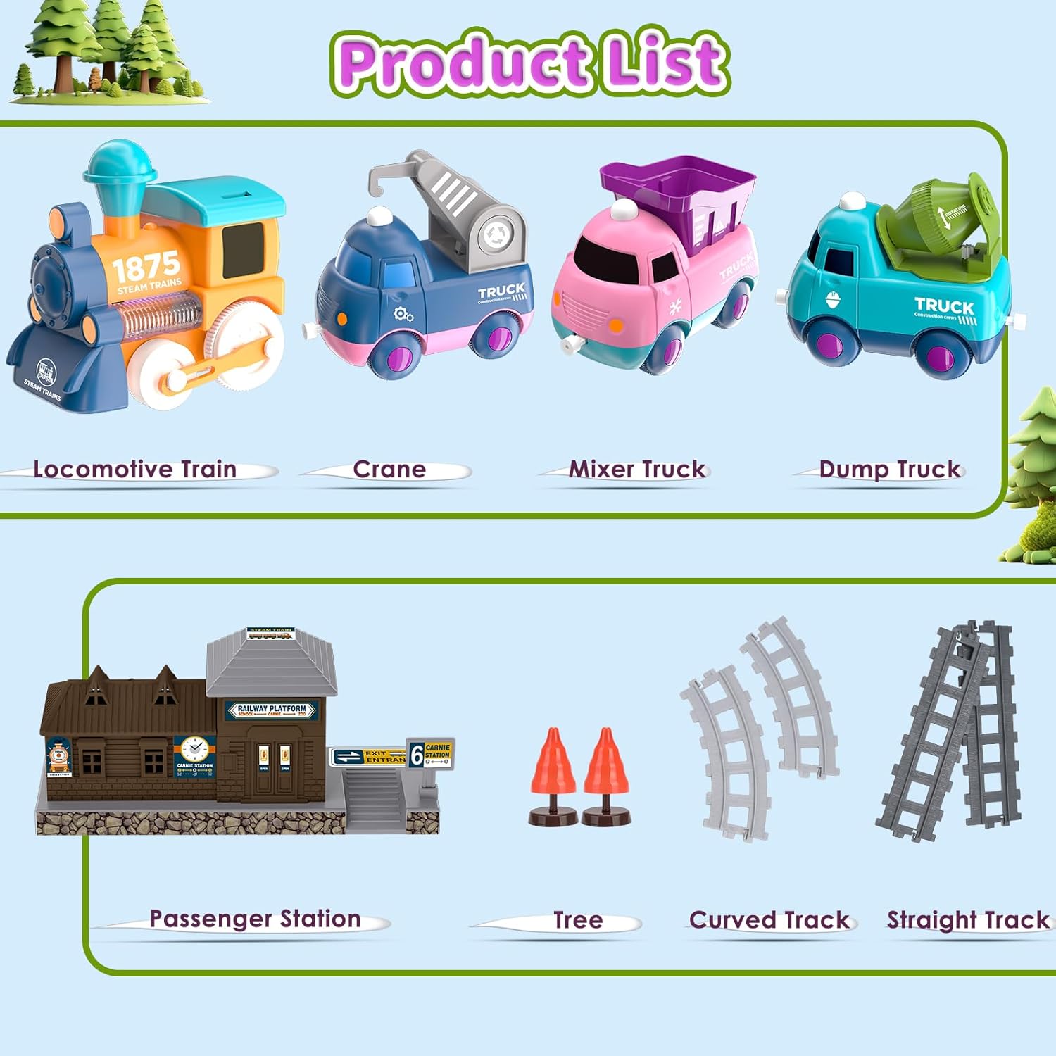 Thumbnail 3 de Toddler Train Set 10-Track 🚂