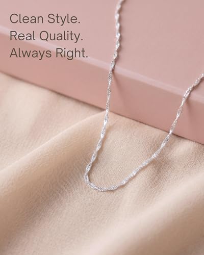 Thumbnail 6 de Annika Bella Twisted Singapore Chain Choker — Silver, Adjustable Layering Necklace