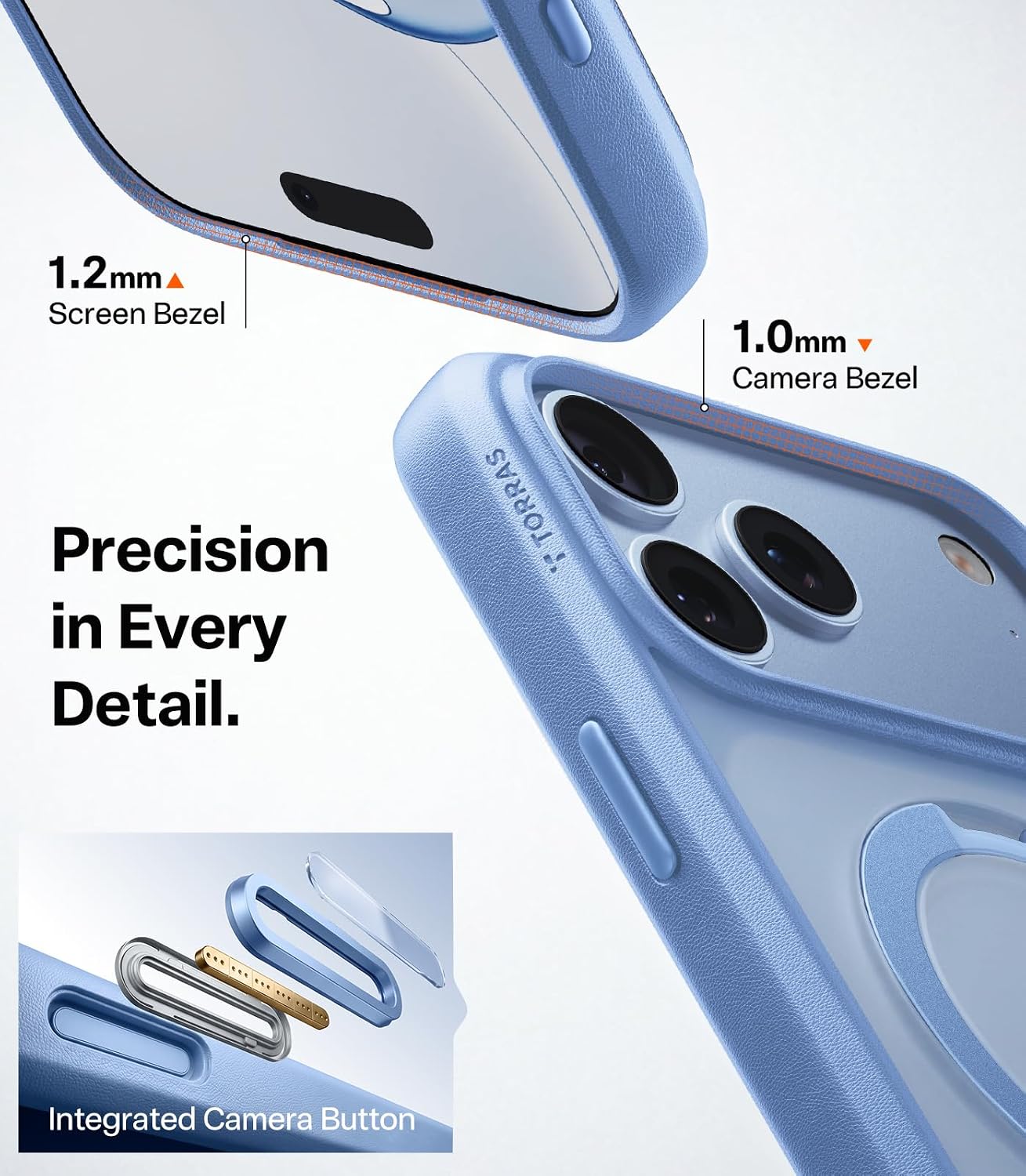 Thumbnail 6 de TORRAS Q3 Spin iPhone 18 Pro Case, Glacier Blue, 360° Magnetic Stand