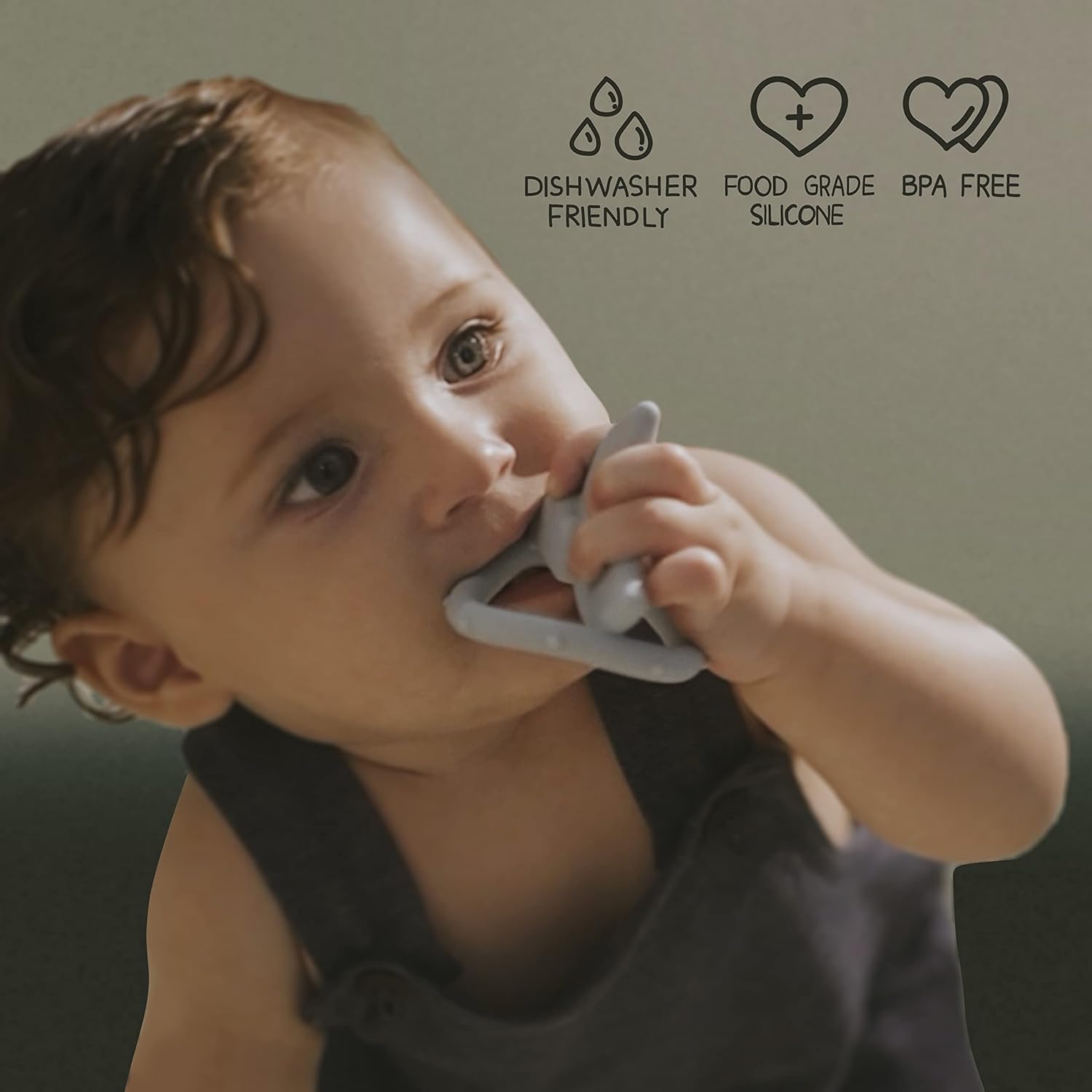 Detalle 2 de Moonkie Stapelturm für Stapelspiel – 7-teiliges Baby-Stapel- und Beißring-Set aus lebensmittelechtem Silikon