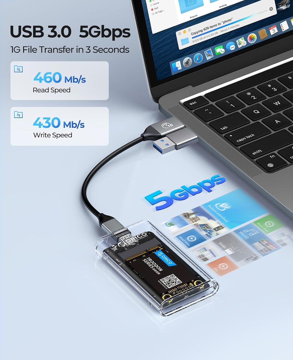Thumbnail 1 de ORICO Boîtier mSATA SSD 5 Gbit/s 2 TB