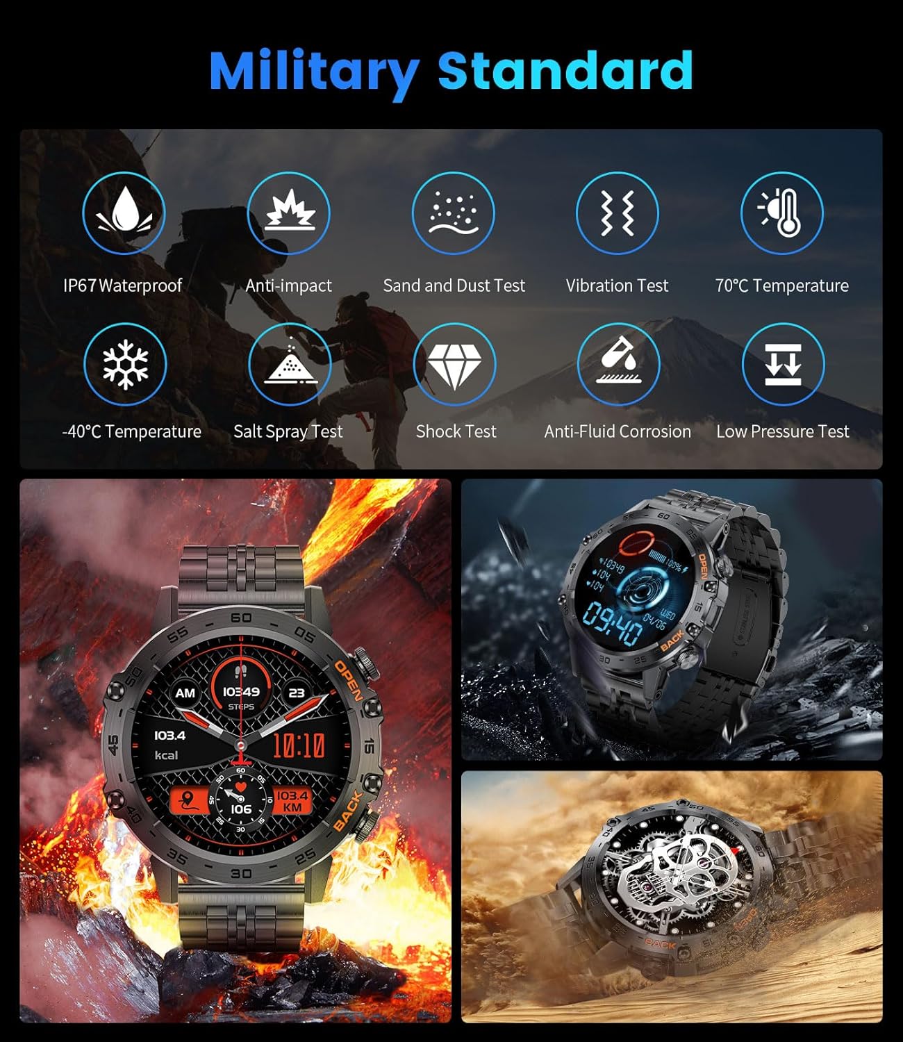 Thumbnail 3 de FOXBOX Smart Watch 1.39" Military, 400 mAh