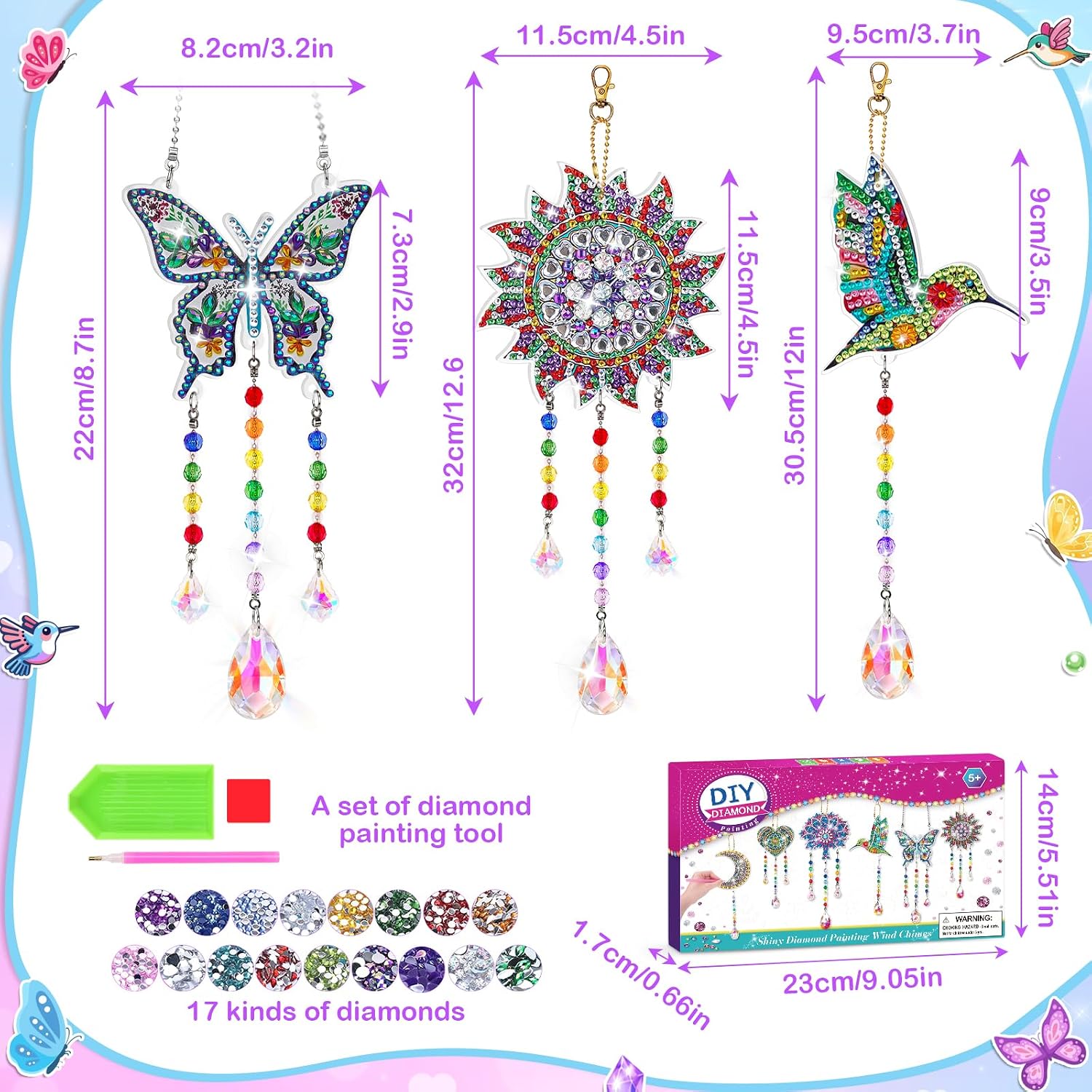 Thumbnail 6 de Diamond Art Wind Chime Kit, Acrylic