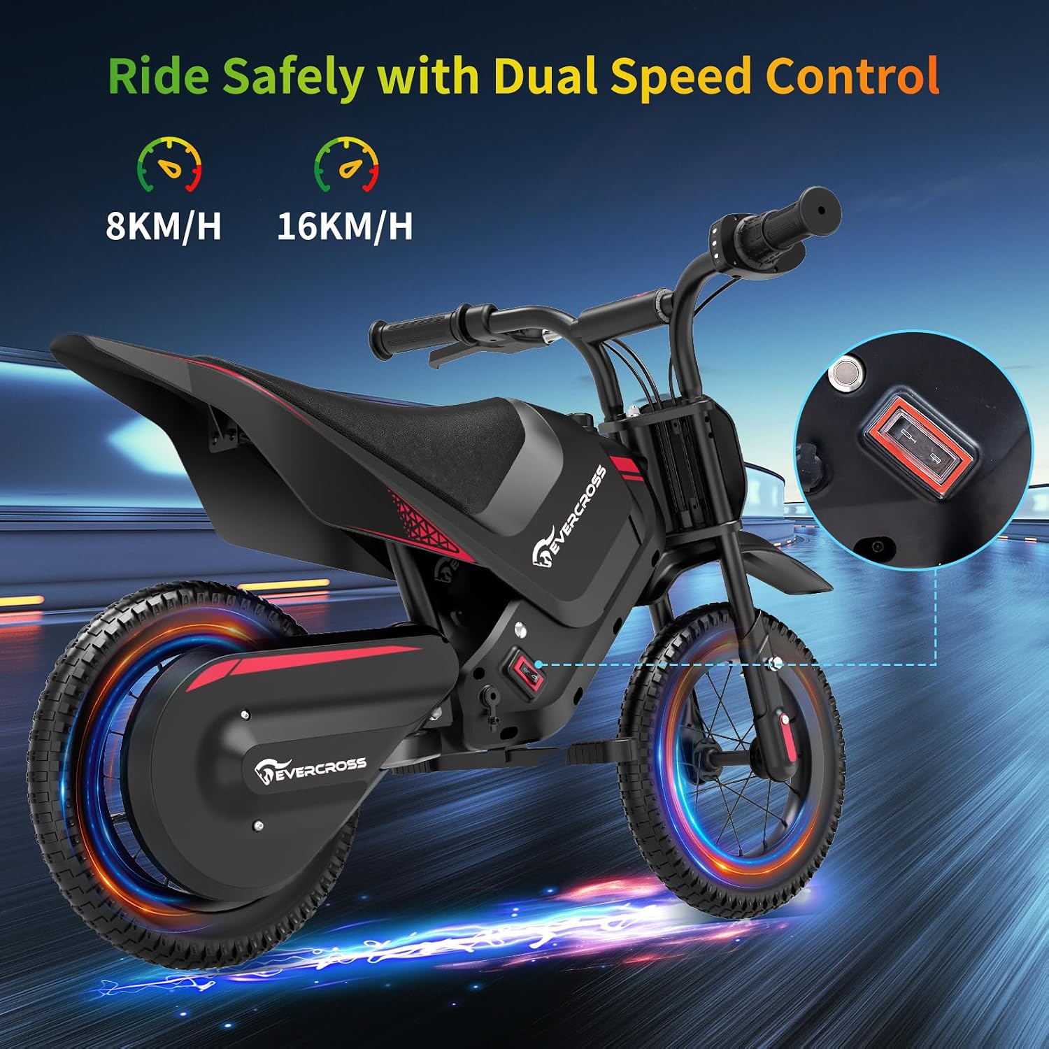 Thumbnail 3 de EVERCROSS EV05M Motocicletta Elettrica per Bambini da 150 W, 8/16 km/h, autonomia fino a 15 km | 12