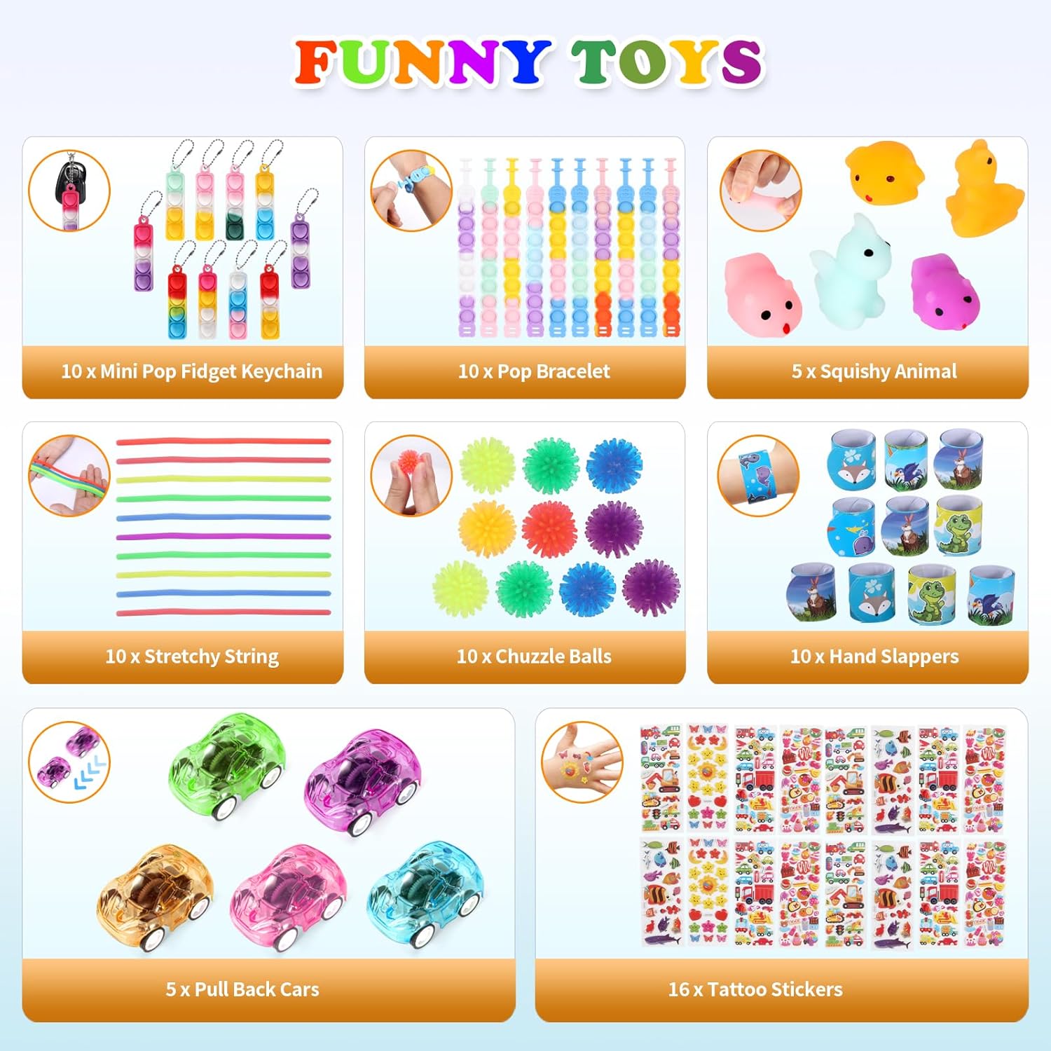 Detalle de OGNI ORA 200 PCS Party Bag Fillers for Kids – Assorted Toys Bulk Pack for Classroom Rewards & Birthday Favour Bags