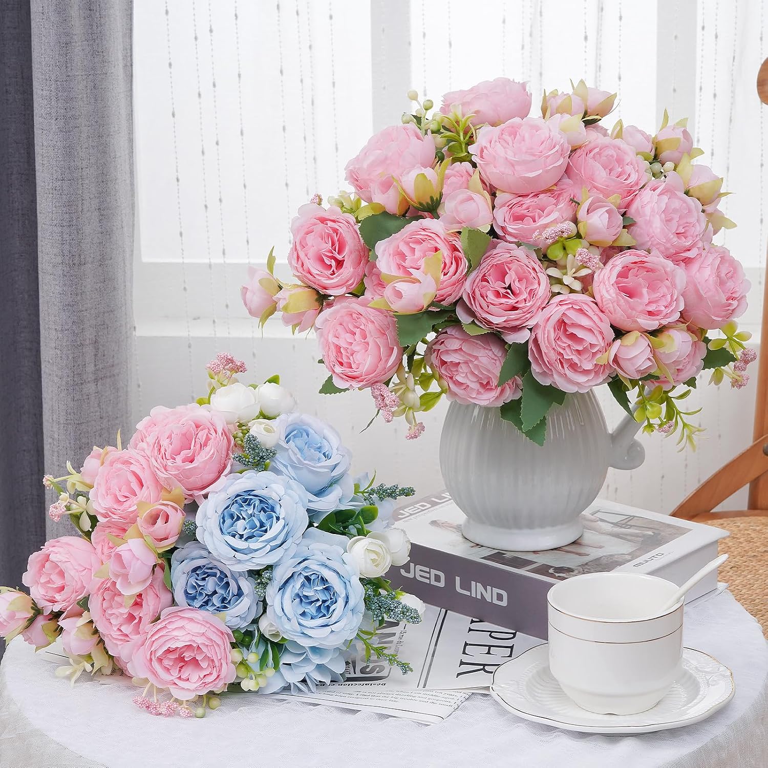 Detalle 2 de MARTINE MALL 8 Packs Peonies Artificial Flowers for Centerpiece ๐