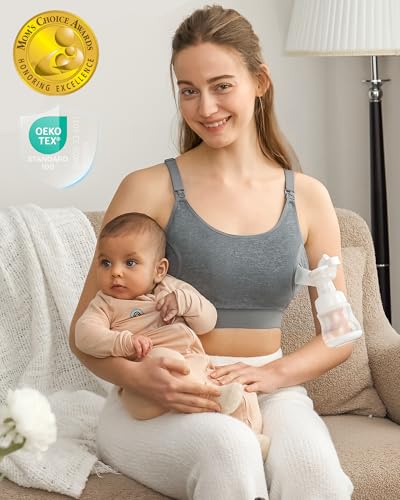 Detalle 2 de momcozy Soutien-Gorge Allaitement et Pompage Mains Libres 2 en 1