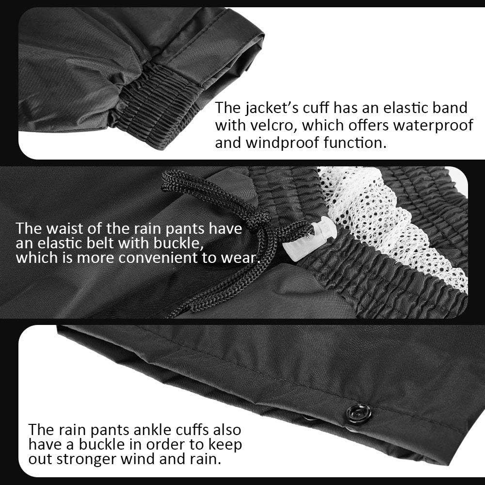 Thumbnail 6 de ILM Ilm-rs02 Women's Motorcycle Rain Suit, 2-Piece, Navy Blue, 6 Pockets