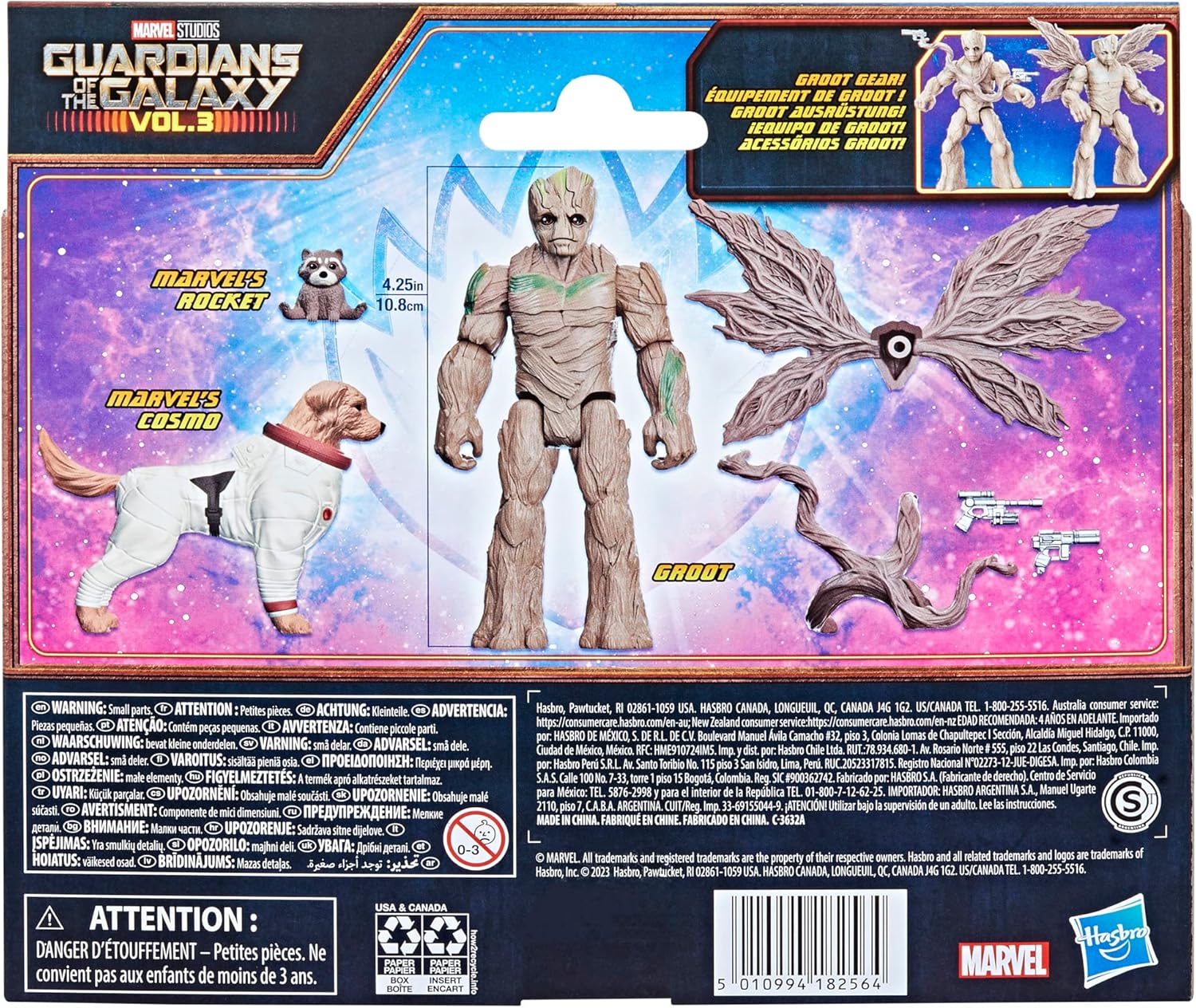 Thumbnail 2 de Figurines articulées Marvel Les Gardiens de la Galaxie Vol. 3 : Groot, Bébé Rocket et Cosmo (pack de 5 figurines)