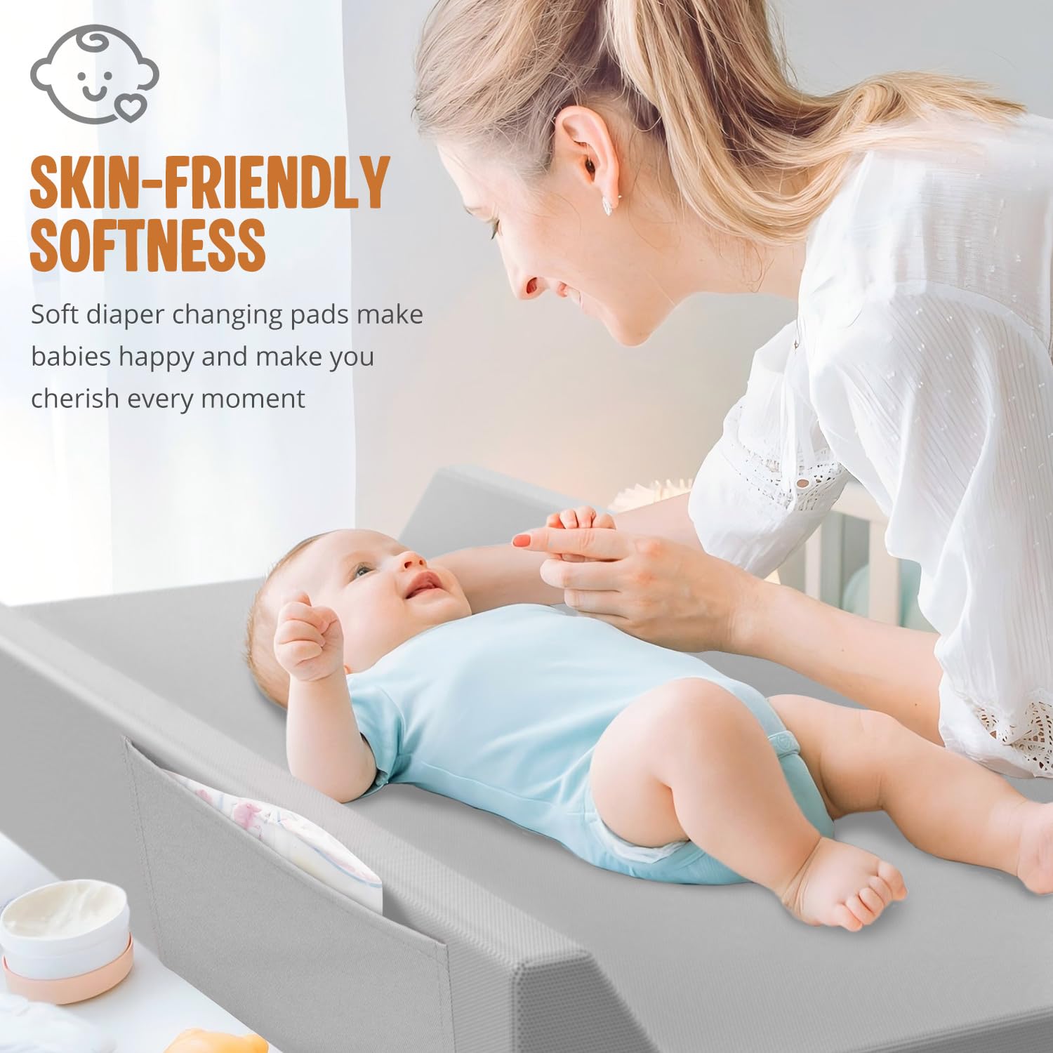 Thumbnail 4 de JVEOO Vegan Leather Baby Changing Pad, Waterproof, Wipeable, with Safety Belt