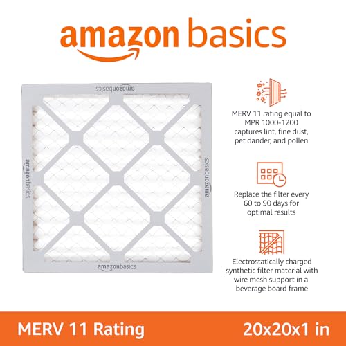 Thumbnail 1 de Amazon Basics 20x20x1 Air Filter 6-Pack, MERV 11 (Actual Size 19.75 x 19.75 x .75) for Furnace