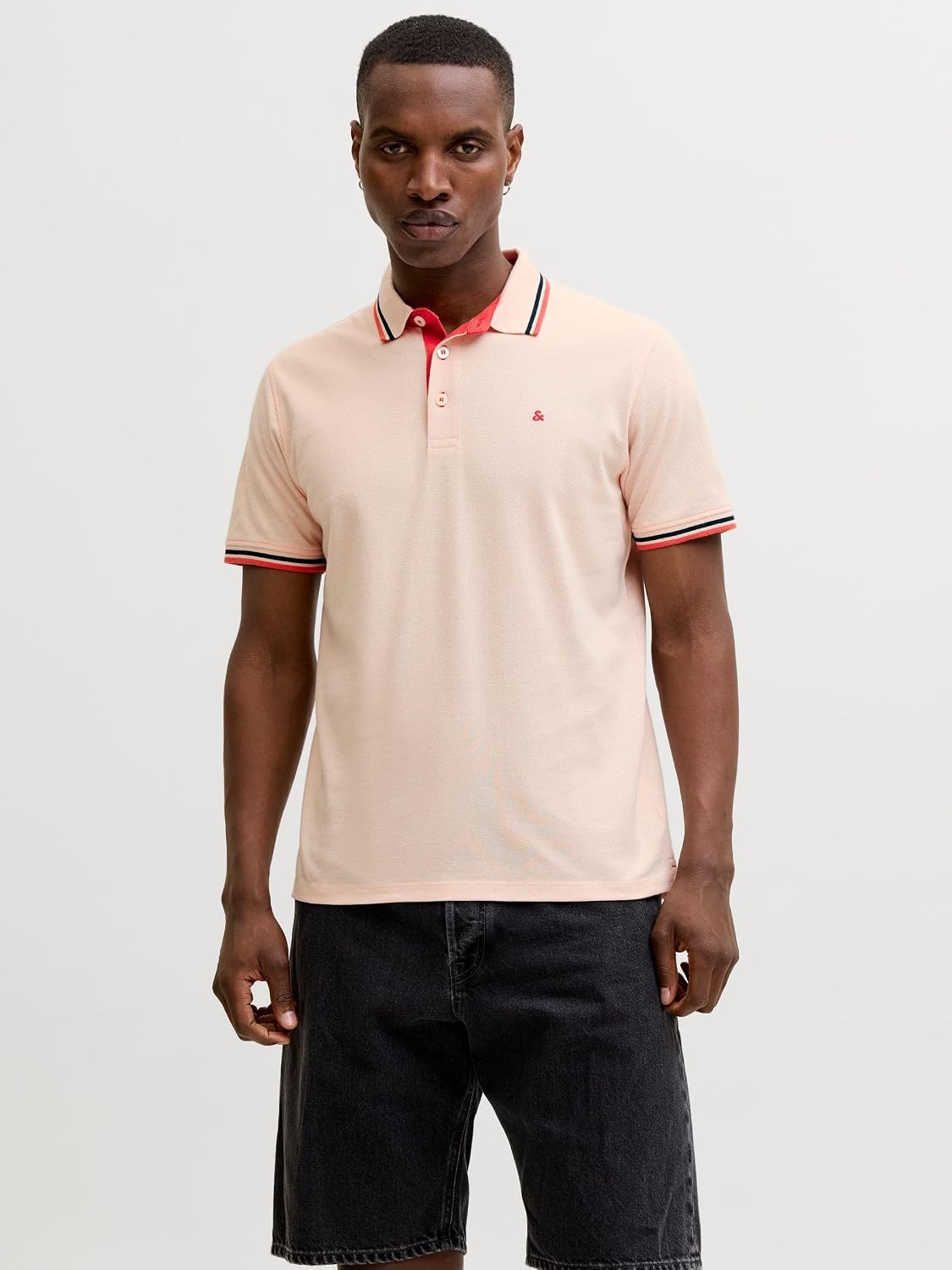 Detalle de Jack & Jones Herren Jjepaulos Polo Ss Noos Polo – Slim Fit im Piqué-Look (1er Pack)