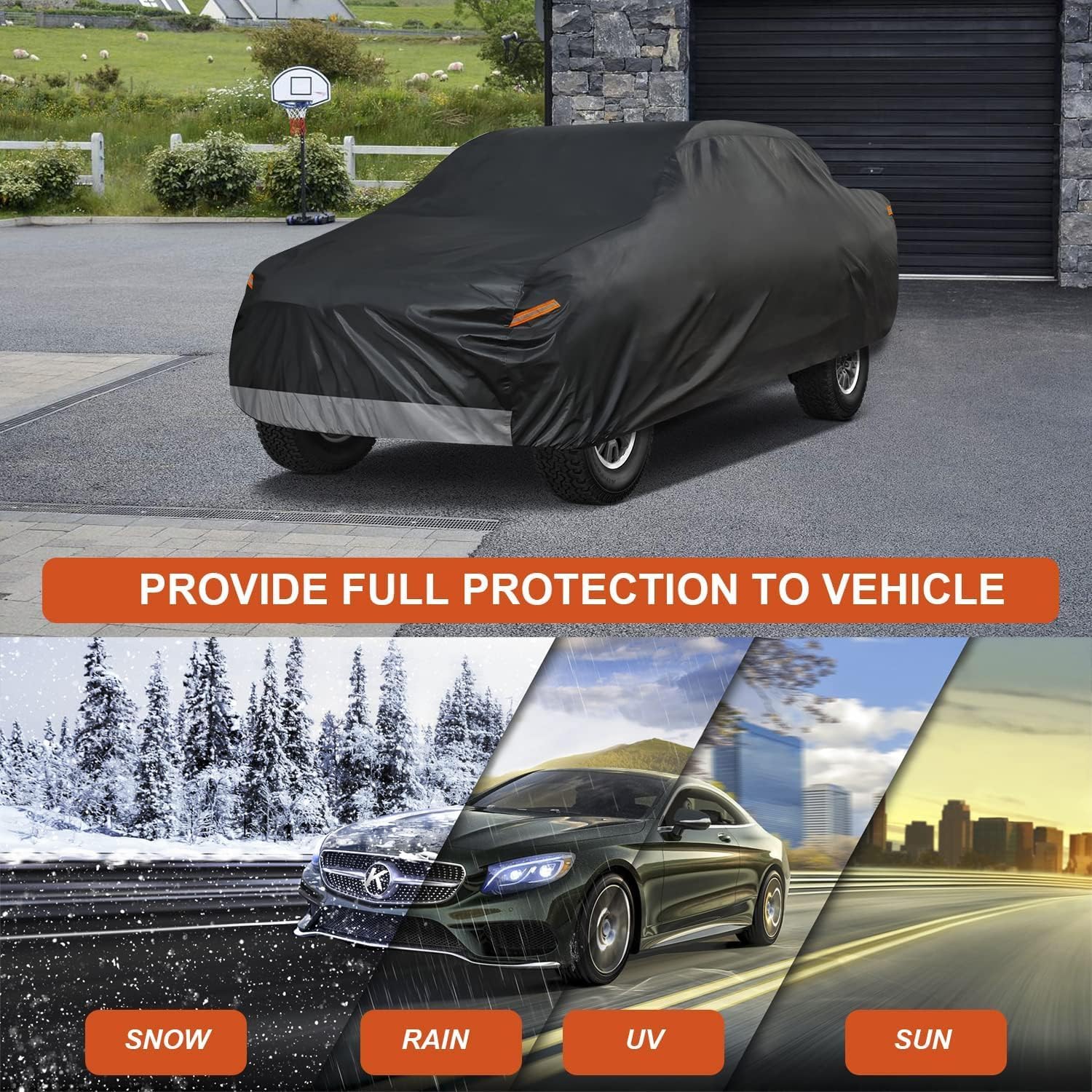 Thumbnail 6 de kayme Full Size Truck Cover Waterproof All Weather (XXXL, fits up to 261 inch) for Large Pickup Trucks