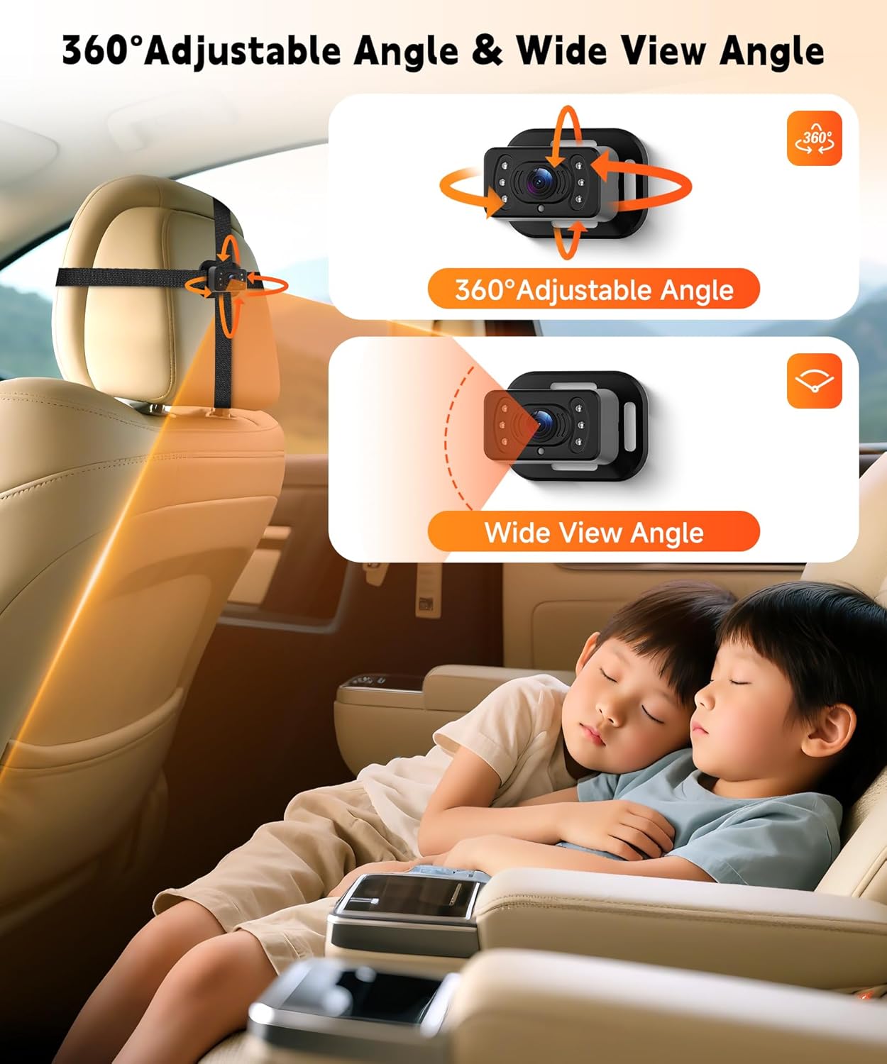 Thumbnail 2 de Rimoody Baby Car Camera for Backseat – 4.3” HD Display Monitor with 360° Adjustability
