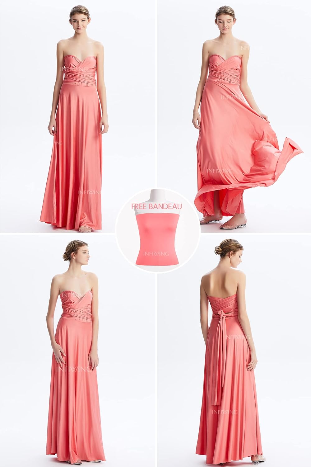 Thumbnail 1 de INFIWING Infinity Kleid mit Bandeau – Multiway Wickelkleid für Brautjungfern, Trauzeugin & Hochzeitsgäste