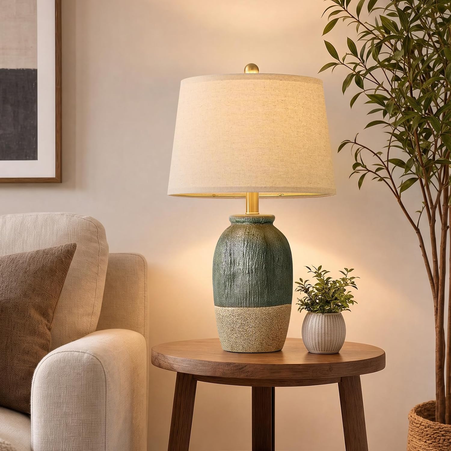 Detalle de Vortether Ceramic Table Lamp 22.5-inch
