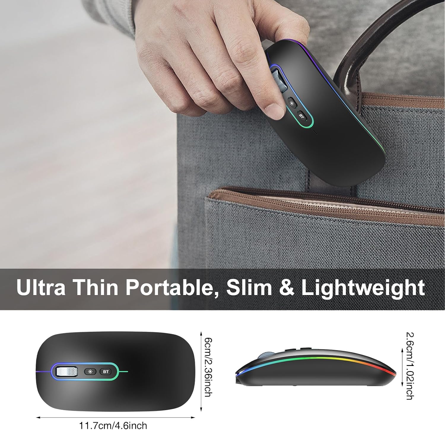 Detalle de cimetech Raton inalámbrico recargable 480 mAh