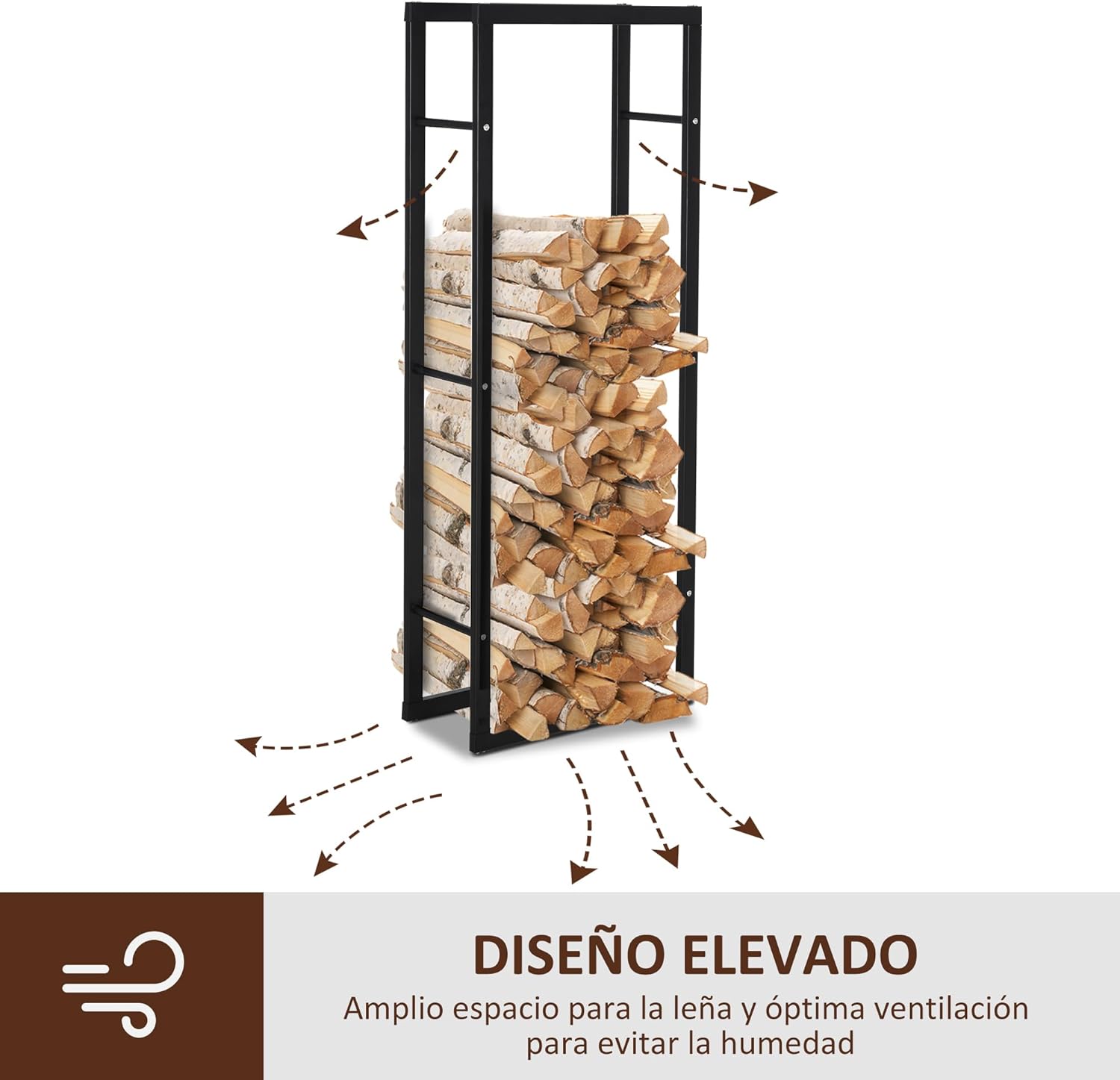 Detalle 2 de HOMCOM Soporte para leña 100 kg
