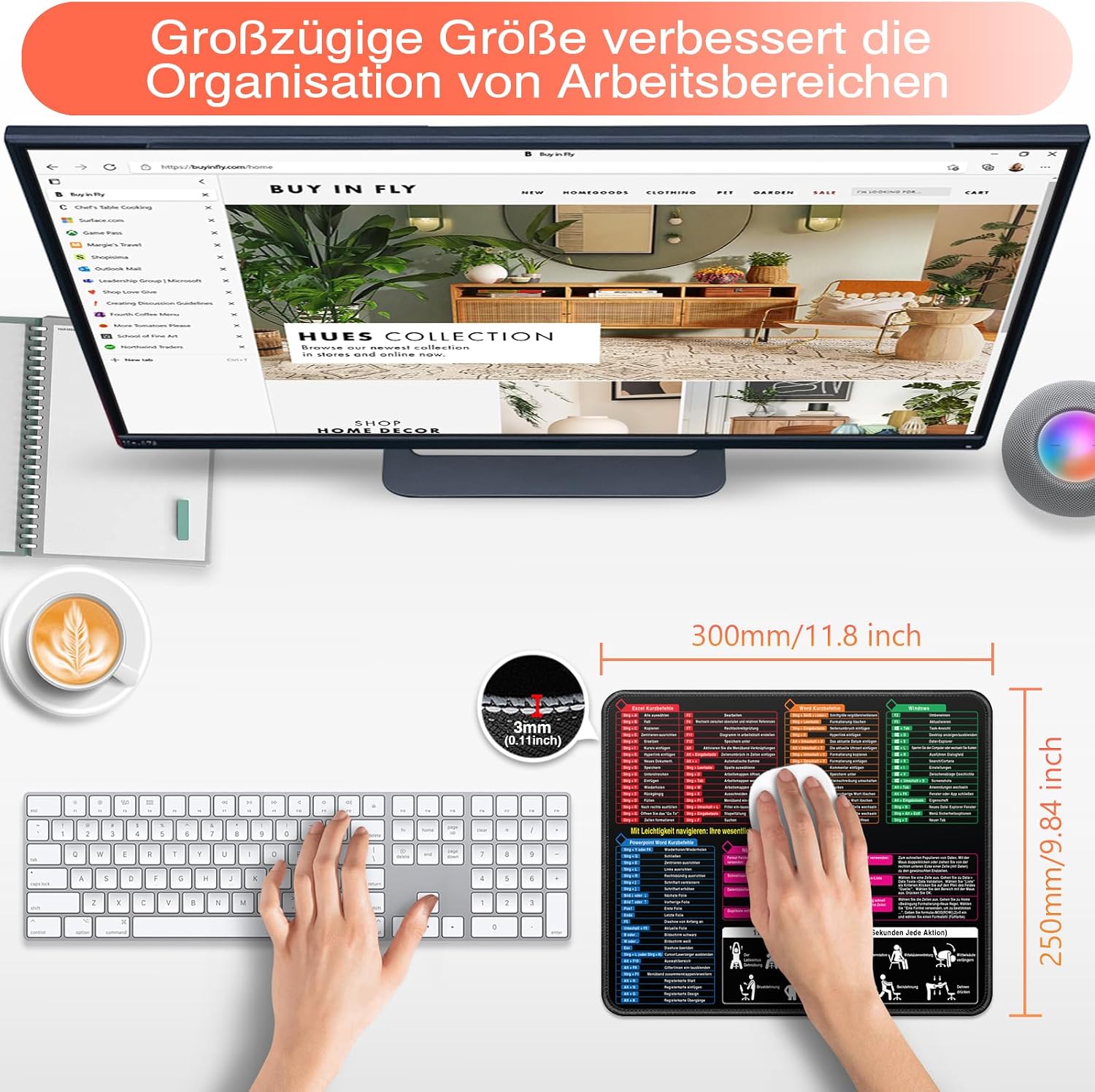 Detalle 2 de Excel Mauspad 300 x 250 mm für Office ⌨
