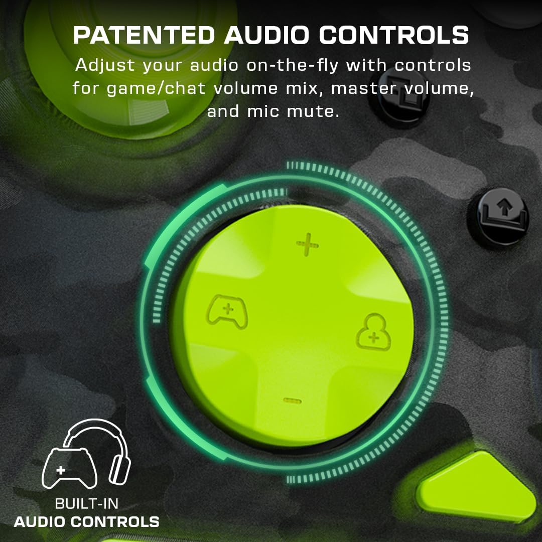 Detalle de Turtle Beach Rematch Core Camouflage Nero/Giallo – Gamepad cablato con licenza Xbox e PC