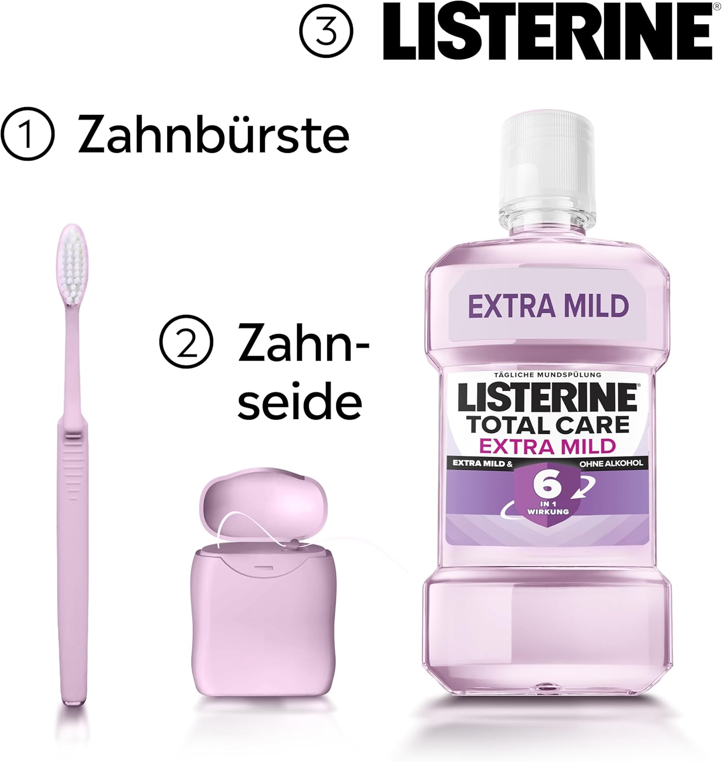 Thumbnail 4 de LISTERINE Total Care Extra Mild Mundspülung ohne Alkohol (6x 500 ml) – schützender Rundumschutz